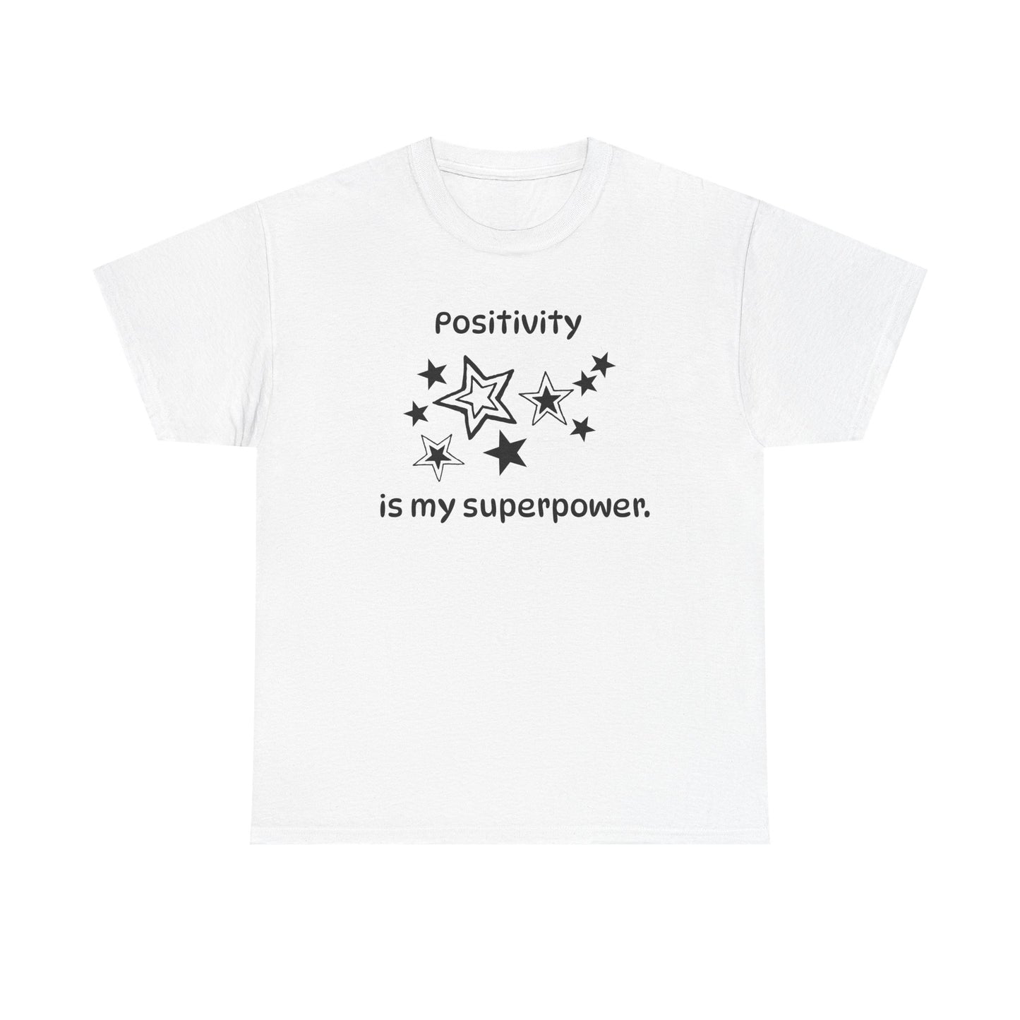 Yoga T Shirt, Inspirational T Shirt, Positivity is my Superpower Unisex Heavy Cotton Tee, Adult T Shirt For Woman, Yoga Shirt