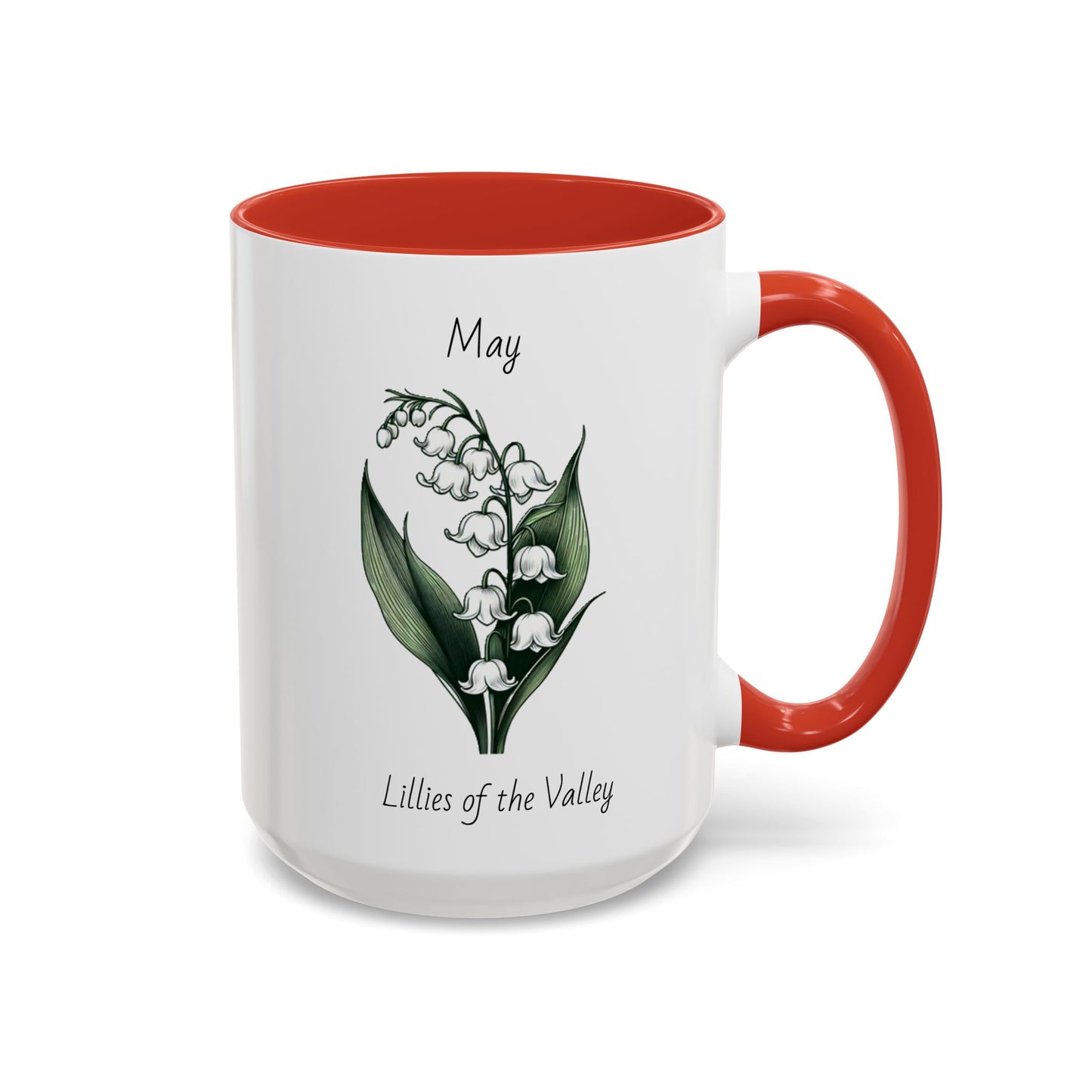 May Coffee Mug Flower Coffee Mug, May Birth Flower - Lillies Of The Valley, Birthday Gift Flower Mug