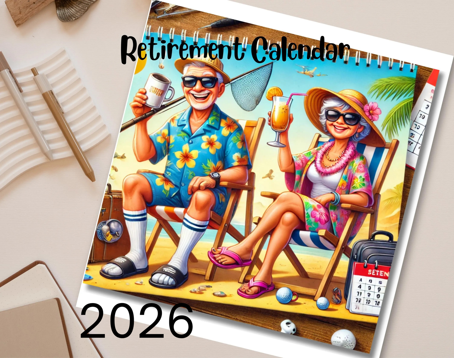 Retirement Calendar For Retiree Gift, 2026 Monthly Planner, Funny Retirement Wall Calendar, 2026 Monthly Calendar for Couples