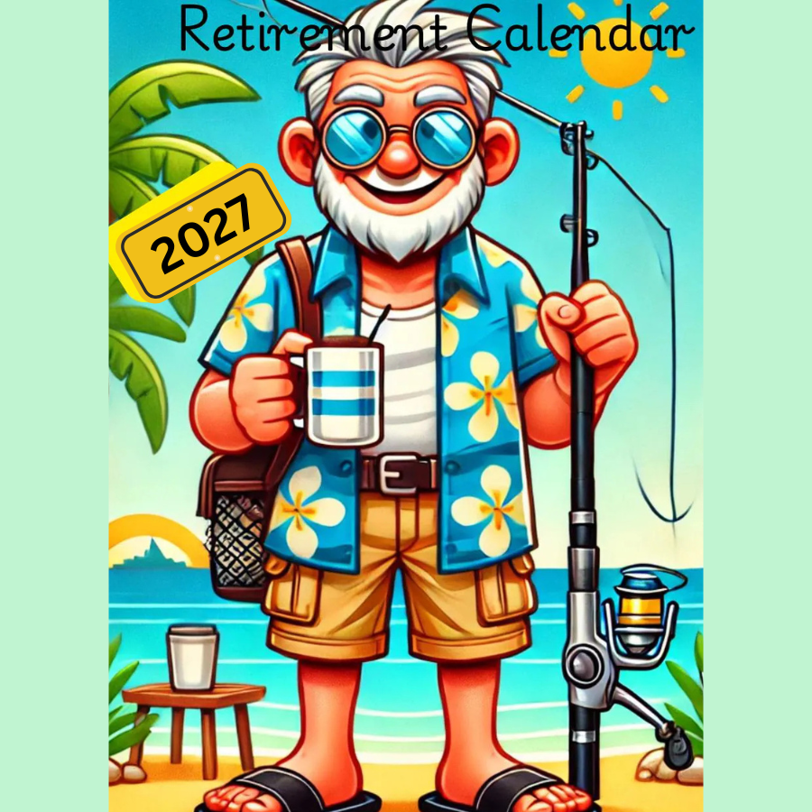 2027 Wall Calendar, Retirement Wall Calendar 2027, Monthly Planner, Retirement Gift For Him, Retirement Party Gift