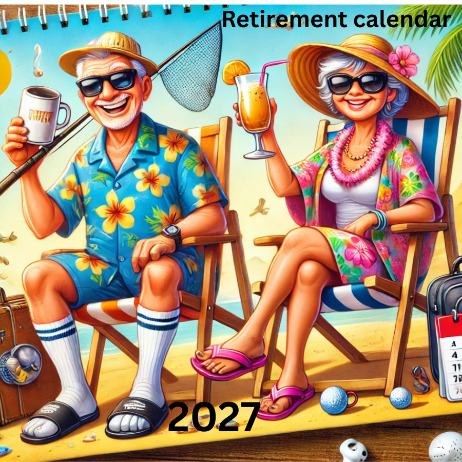 2027 Wall Calendar, Retirement Wall Calendar 2027, Monthly Planner, Retirement Gift For Couple, Retirement Party Gift