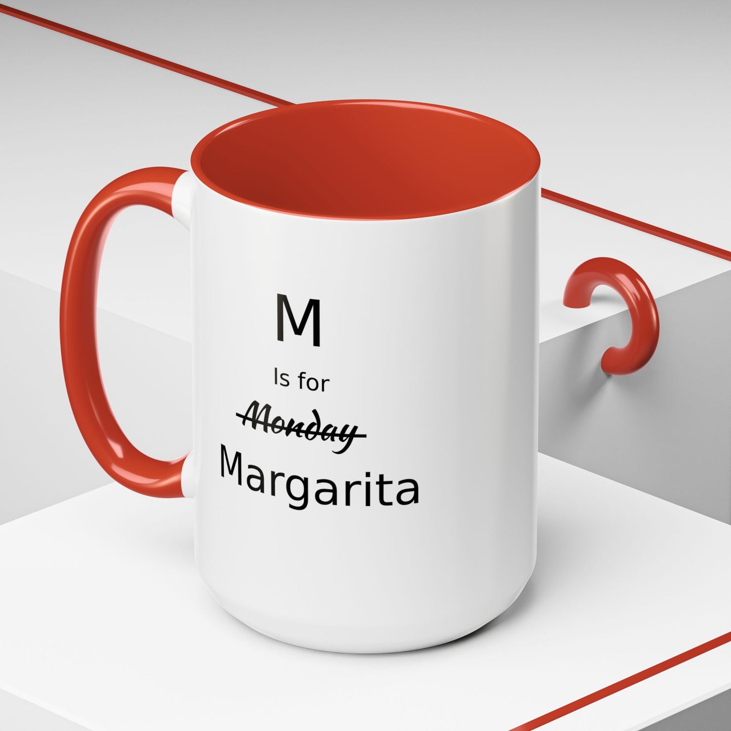 Funny Coffee Mug, M is for Margarita Coffee Mug, 15oz, Drink Lover's Gift, Girlfriend Gift, Party Gift For Man, Margarita Drinker Gift
