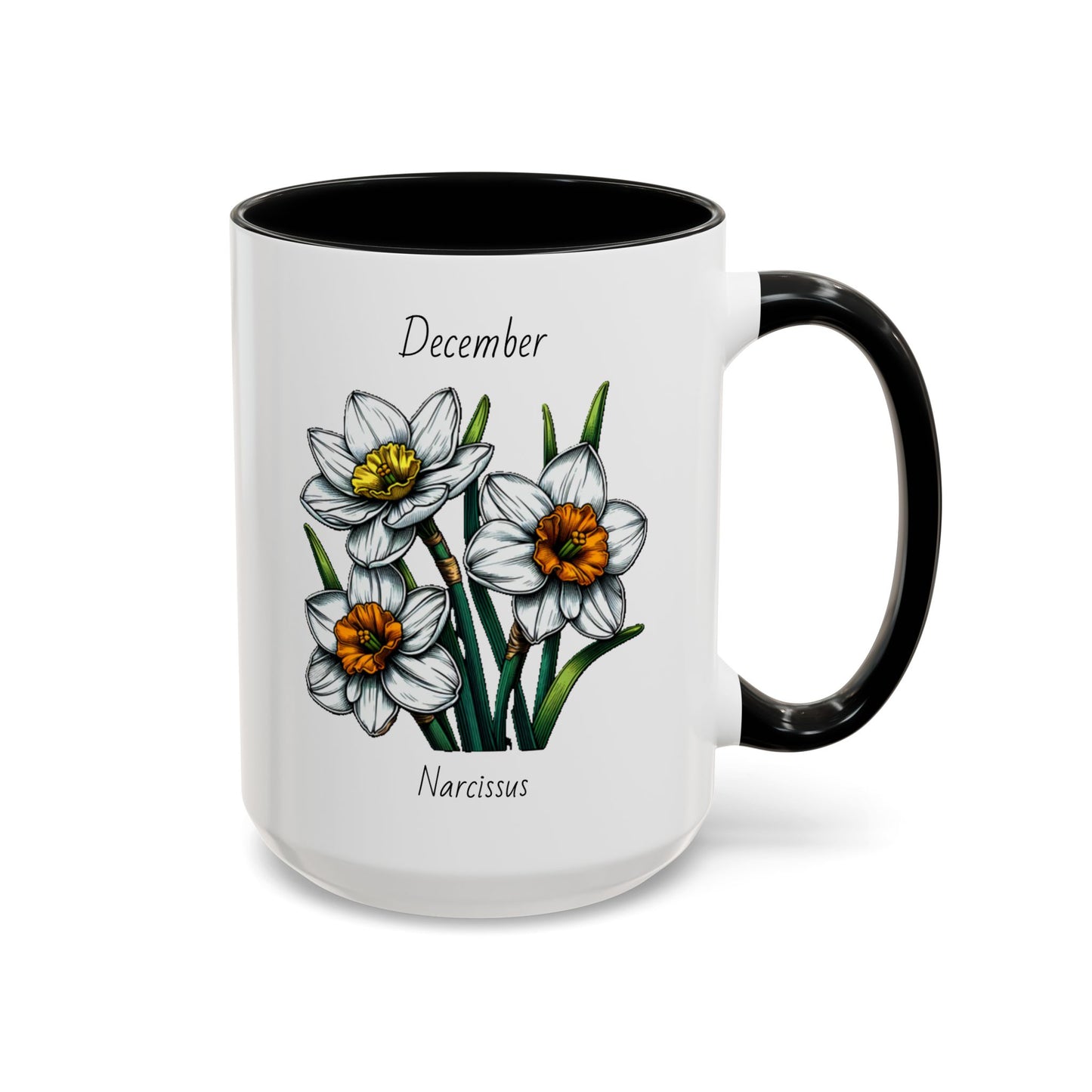 December Coffee Mug Flower Coffee Mug, December Birth Month Flower - Narcissus, December Birthday Gift Flower Mug
