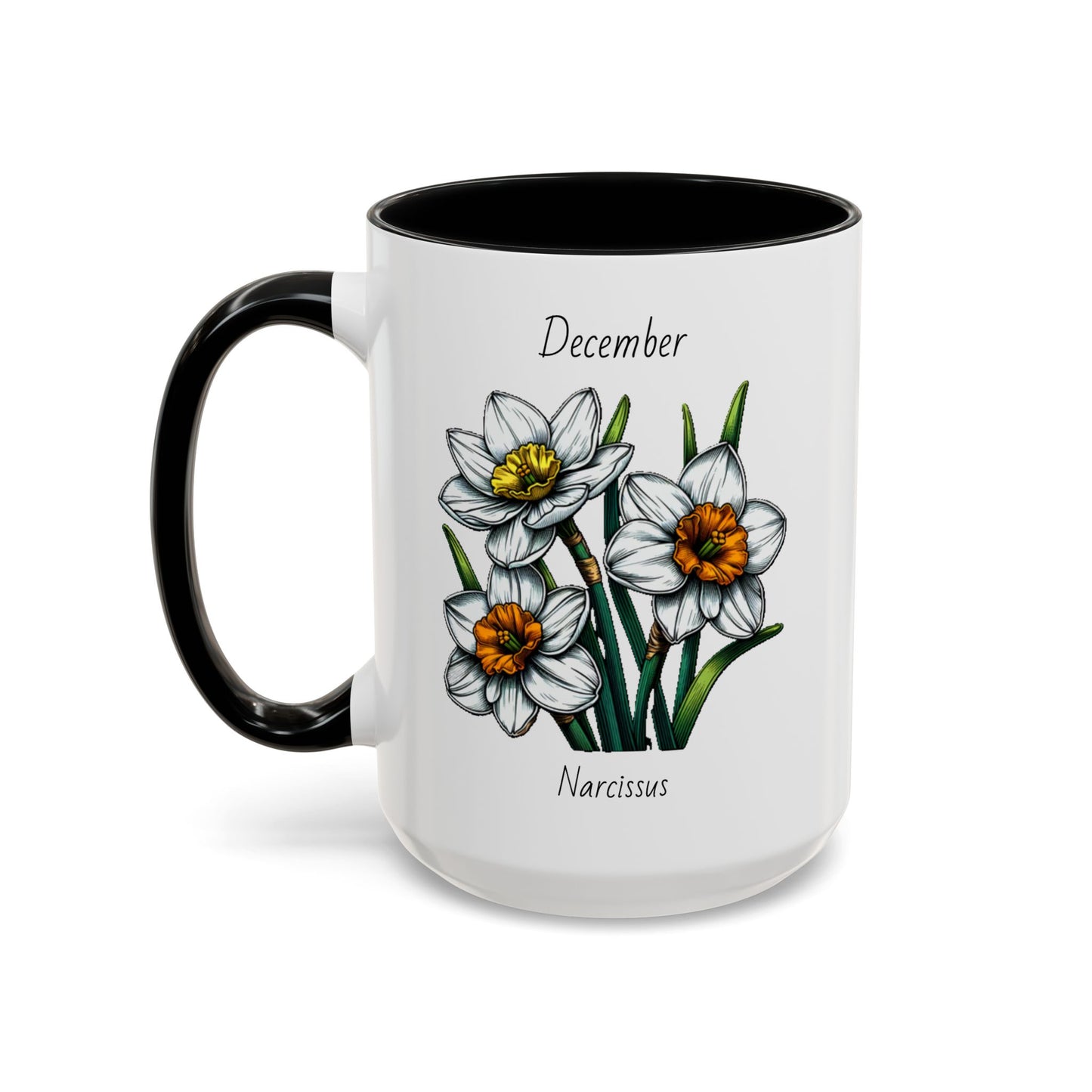 December Coffee Mug Flower Coffee Mug, December Birth Month Flower - Narcissus, December Birthday Gift Flower Mug