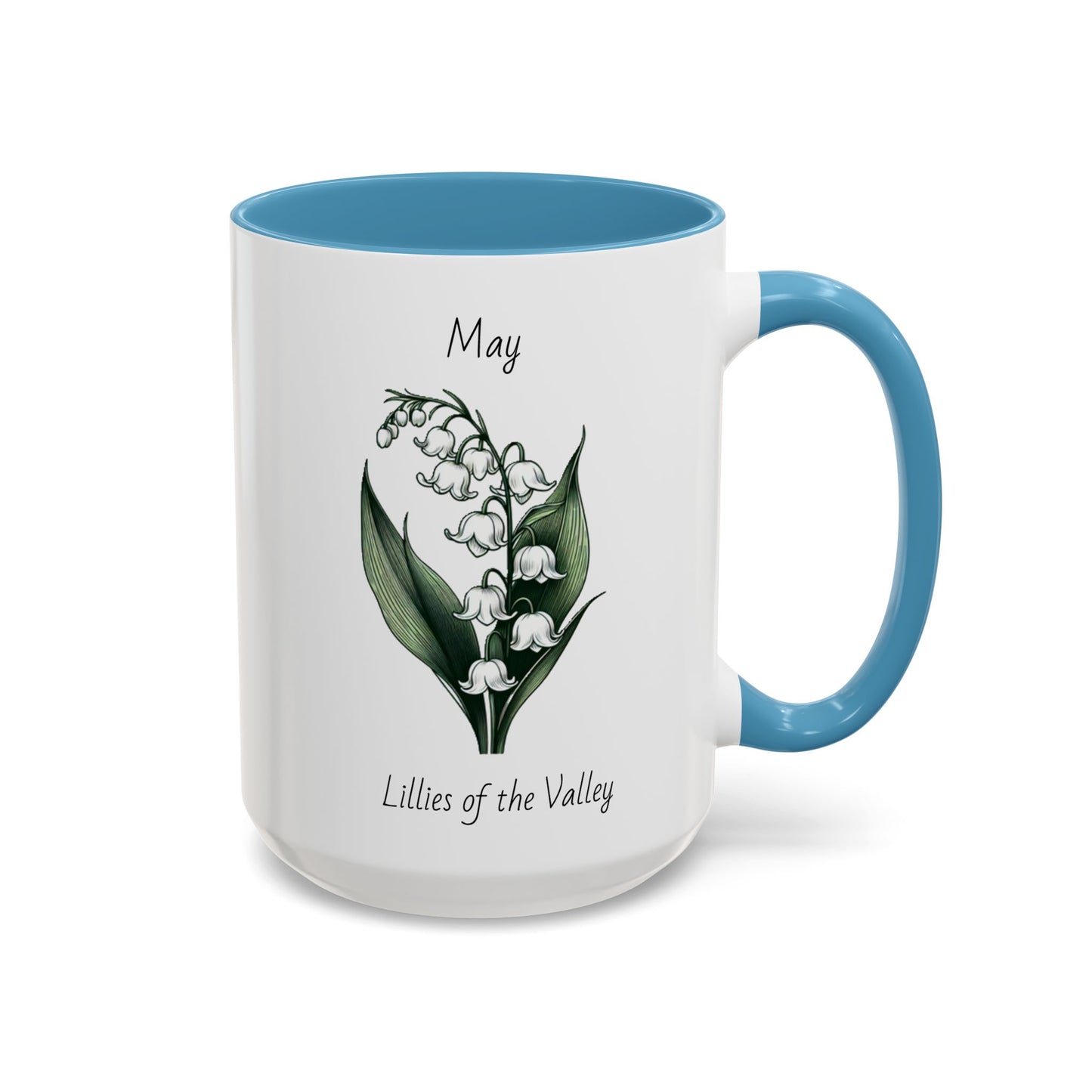 May Coffee Mug Flower Coffee Mug, May Birth Flower - Lillies Of The Valley, Birthday Gift Flower Mug