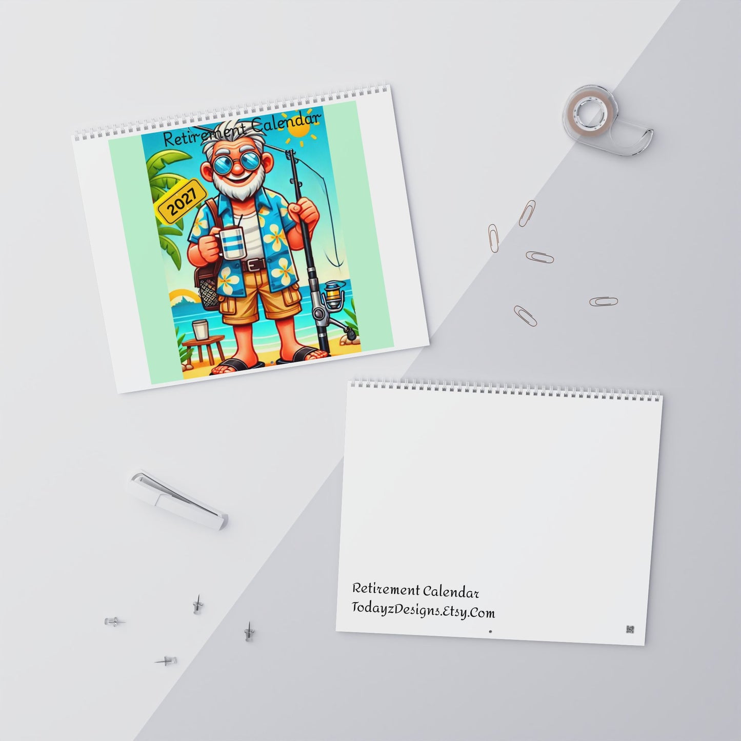 2027 Wall Calendar, Retirement Wall Calendar 2027, Monthly Planner, Retirement Gift For Him, Retirement Party Gift