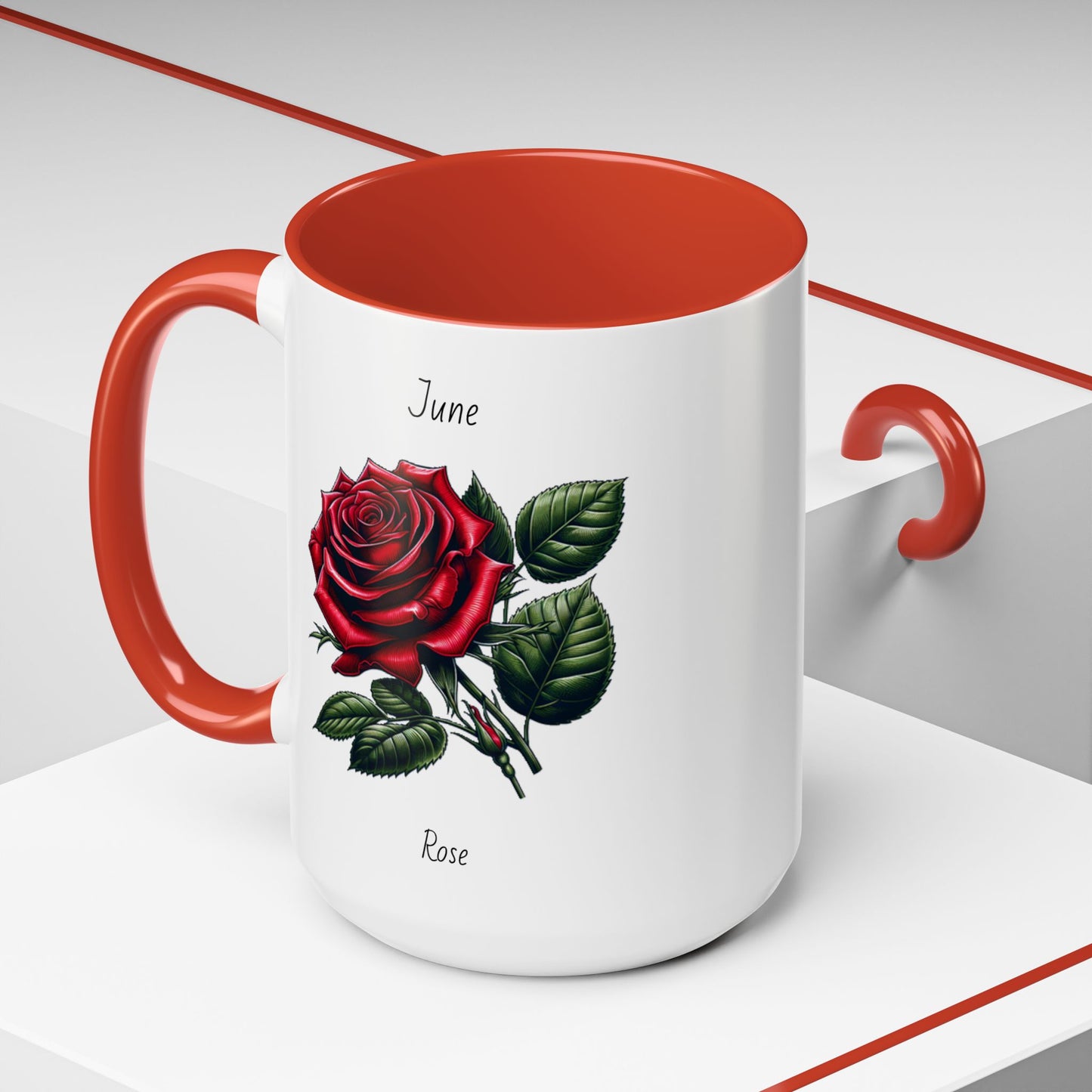 June Coffee Mug Flower Coffee Mug, June Birth Month Flower - Rose, Birthday Gift Flower, Girlfriend Gift, Coffee Lover Gift
