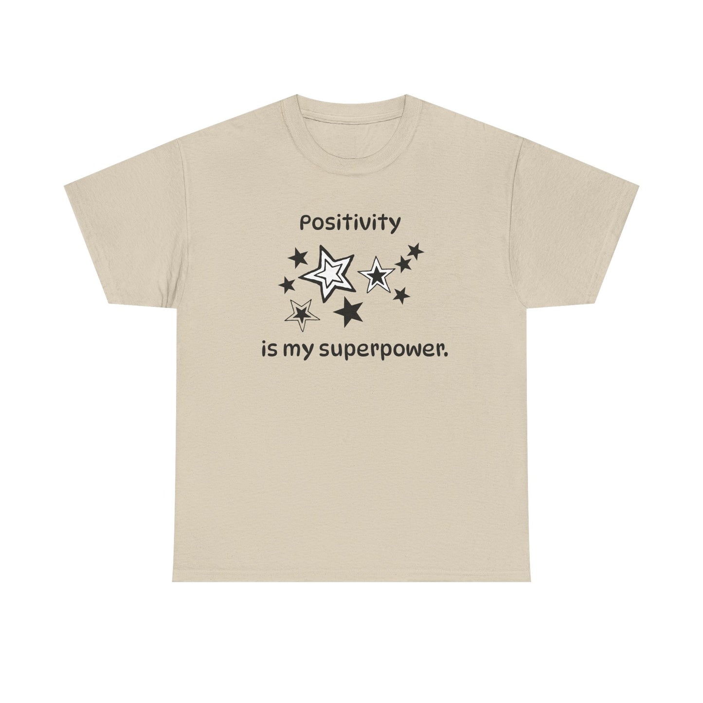 Yoga T Shirt, Inspirational T Shirt, Positivity is my Superpower Unisex Heavy Cotton Tee, Adult T Shirt For Woman, Yoga Shirt