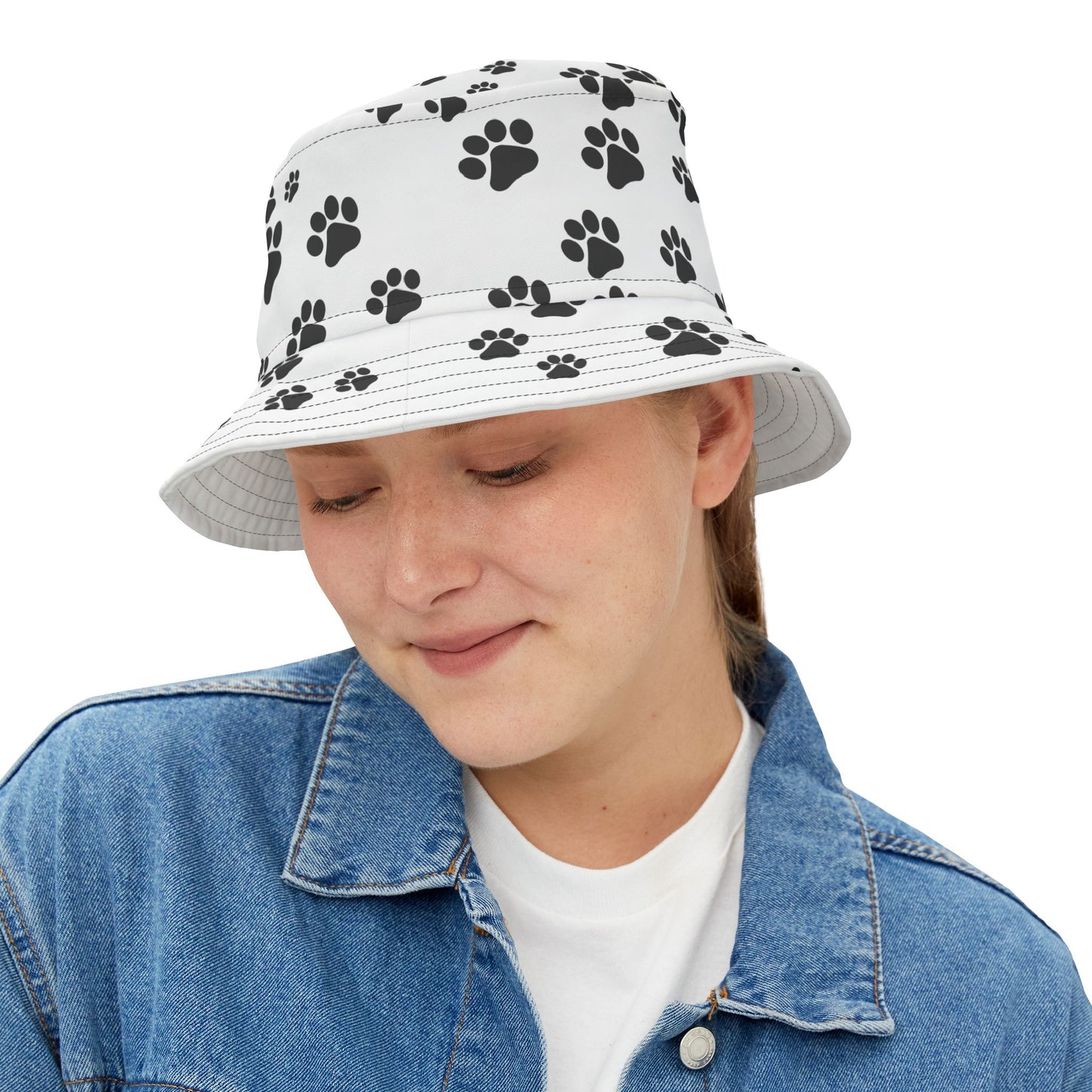 Bucket Hat with Dog Paw Print, Fathers Day Gift for Dad, Dog Lover Gift, Gift For Dog Lover, Fun Bucket Hat, Personalized Sun Hat, Beach Hat