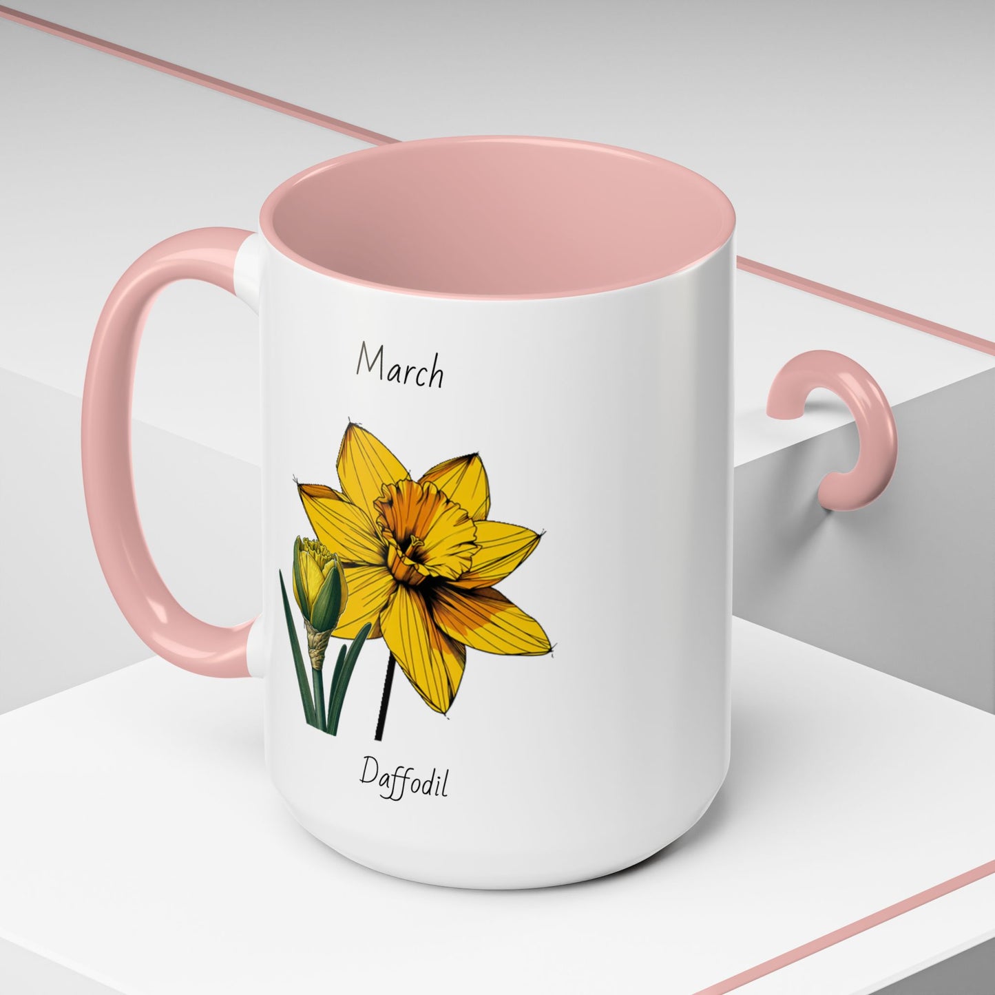March Coffee Mug Flower Coffee Mug, March Birth Month Flower - Daffodil, Birthday Gift Flower, Girlfriend Gift