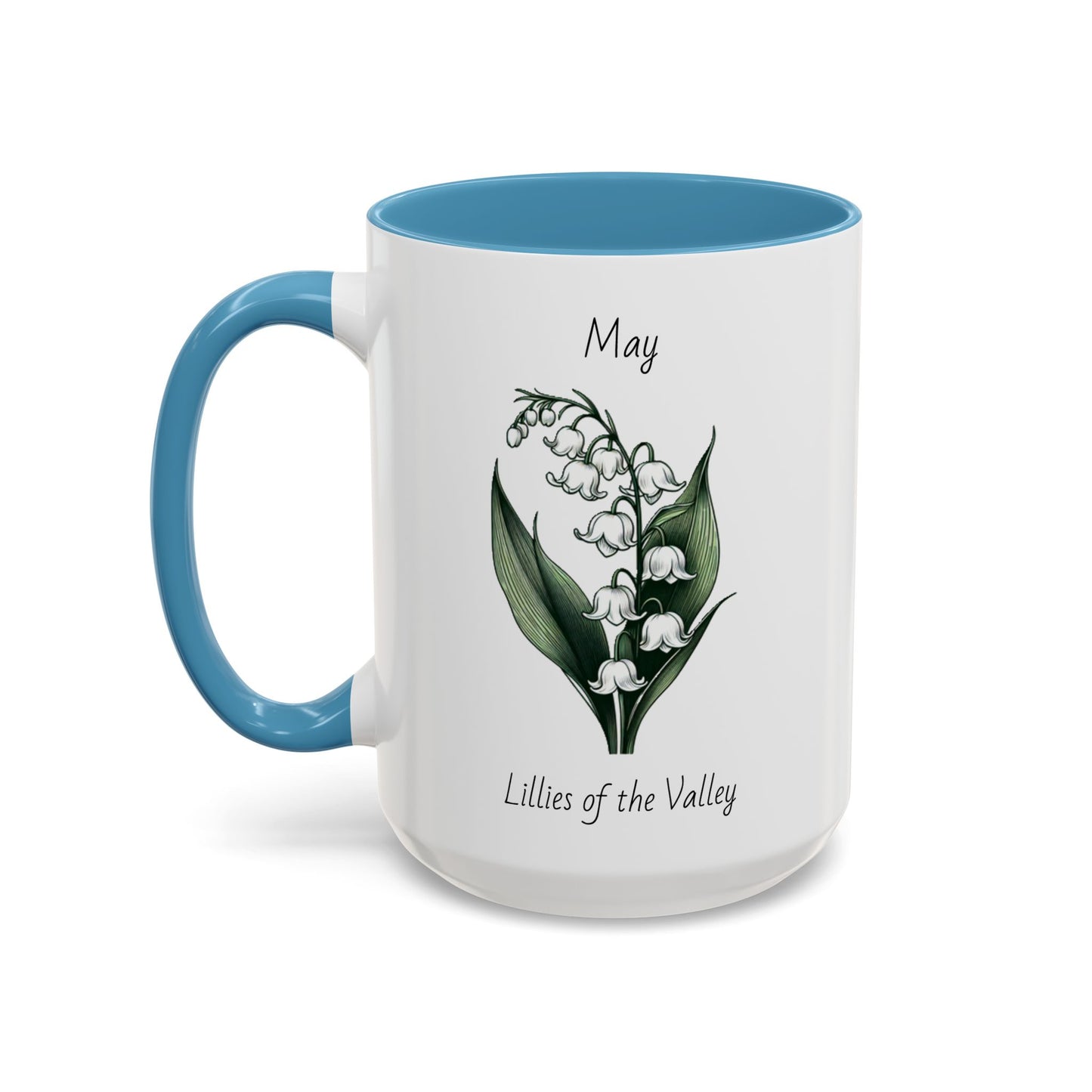 May Coffee Mug Flower Coffee Mug, May Birth Flower - Lillies Of The Valley, Birthday Gift Flower Mug