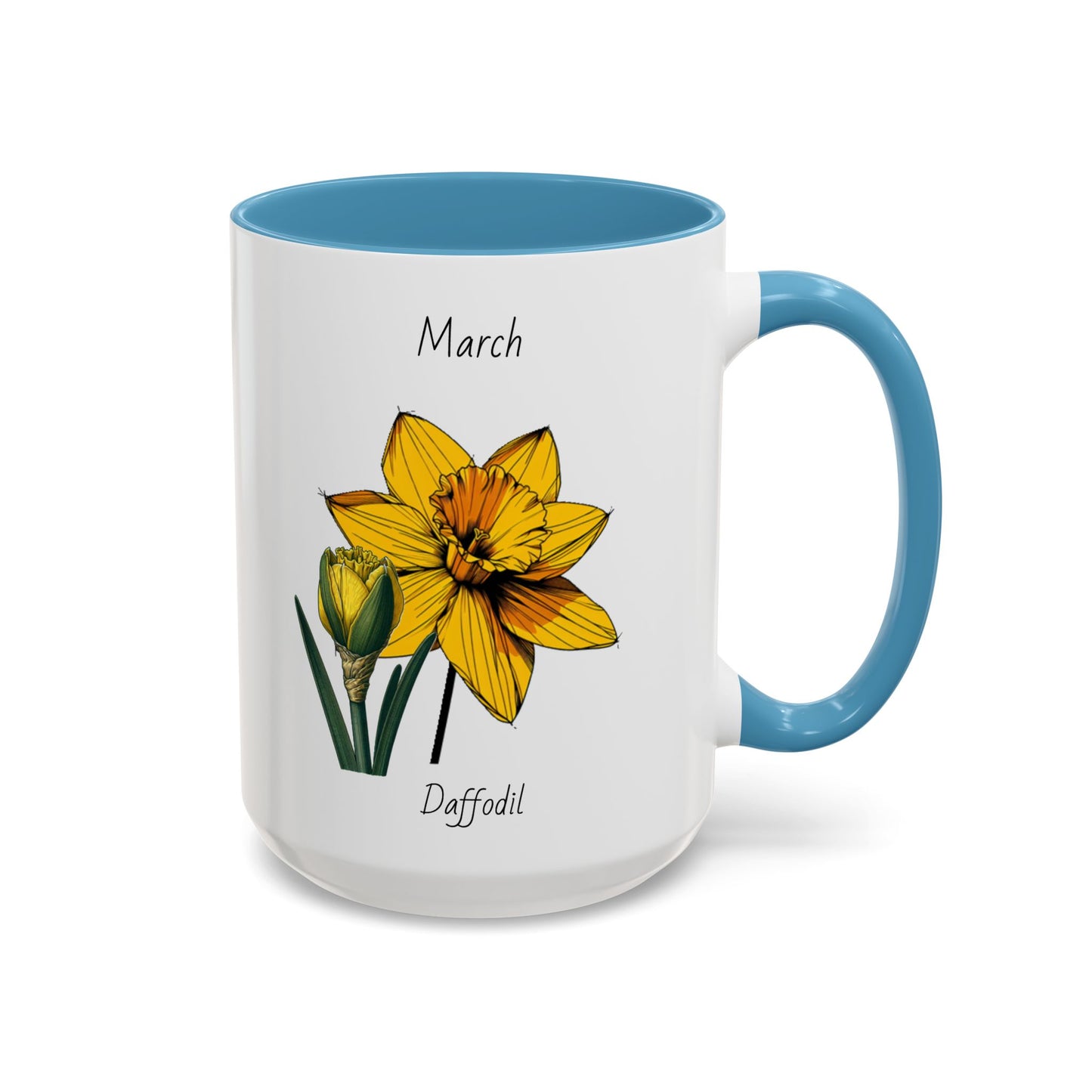 March Coffee Mug Flower Coffee Mug, March Birth Month Flower - Daffodil, Birthday Gift Flower, Girlfriend Gift