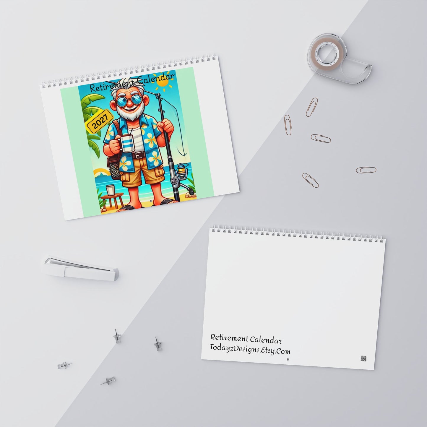 2027 Wall Calendar, Retirement Wall Calendar 2027, Monthly Planner, Retirement Gift For Him, Retirement Party Gift