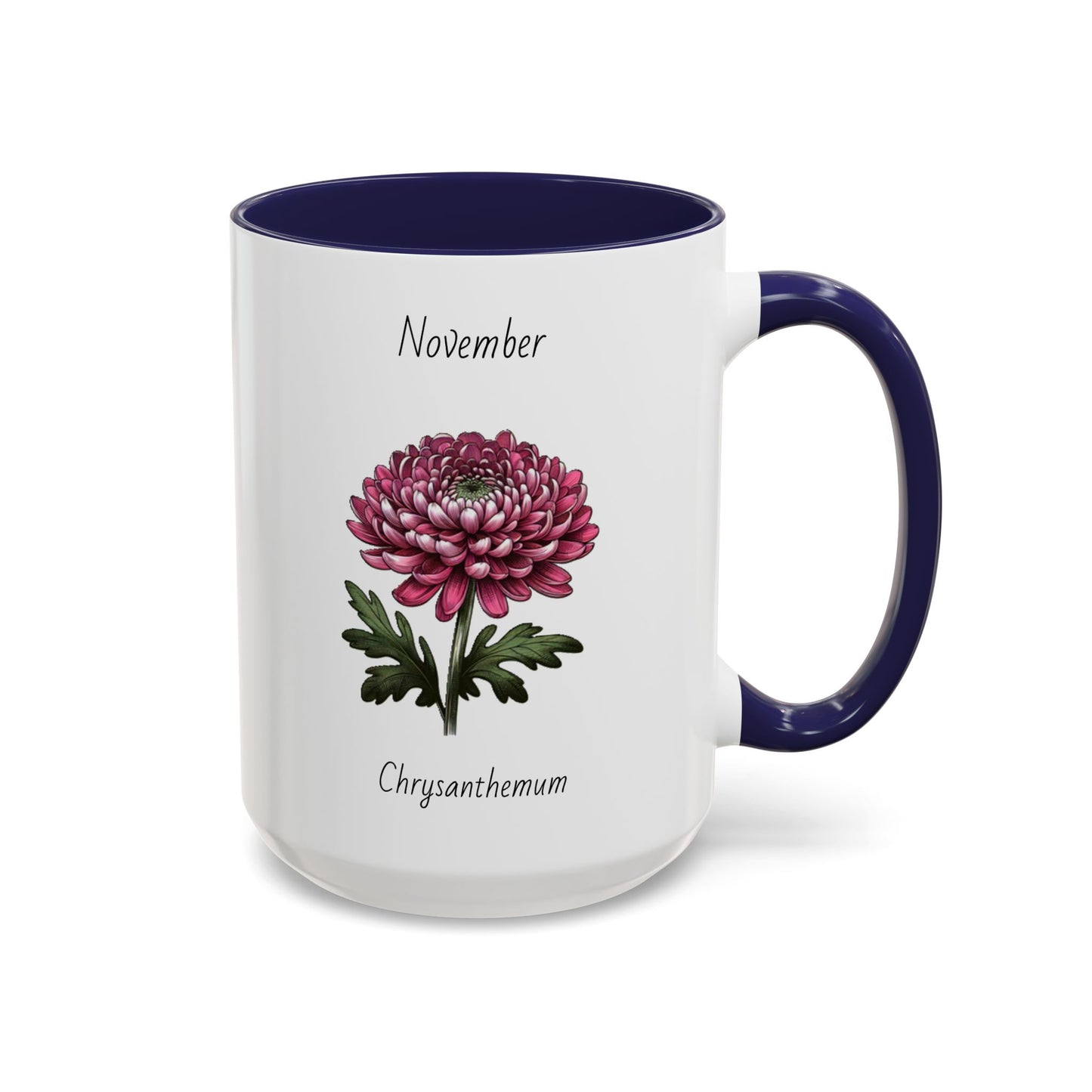 November Coffee Mug Flower Coffee Mug, November Birth Month Flower - Chrysanthemum, November Birthday Gift Flower Mug