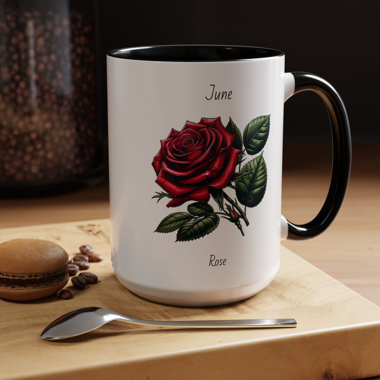 June Coffee Mug Flower Coffee Mug, June Birth Month Flower - Rose, Birthday Gift Flower, Girlfriend Gift, Coffee Lover Gift