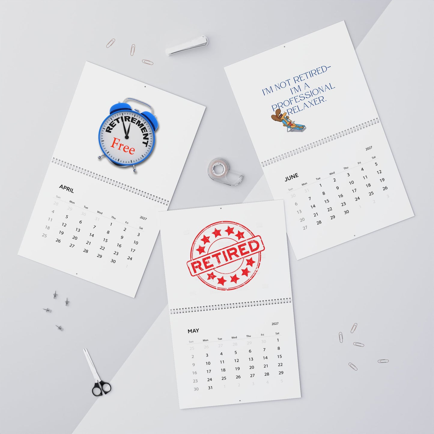 2027 Wall Calendar, Retirement Wall Calendar 2027, Monthly Planner, Retirement Gift For Woman, Retirement Party Gift