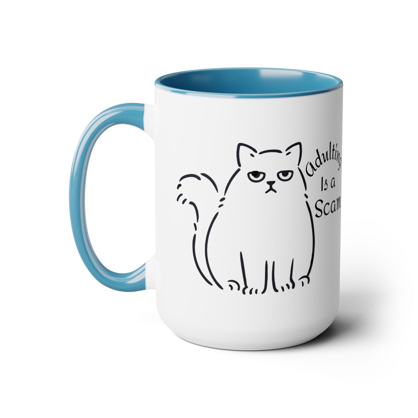 Grumpy Cat Mom Mug, Cat Mom Gift, Cat Mom Coffee Mug, Adulting is a Scam Cat Lover Gift