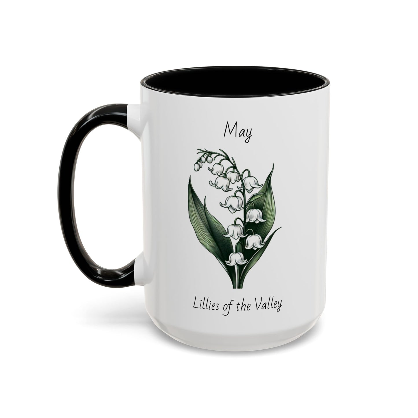 May Coffee Mug Flower Coffee Mug, May Birth Flower - Lillies Of The Valley, Birthday Gift Flower Mug