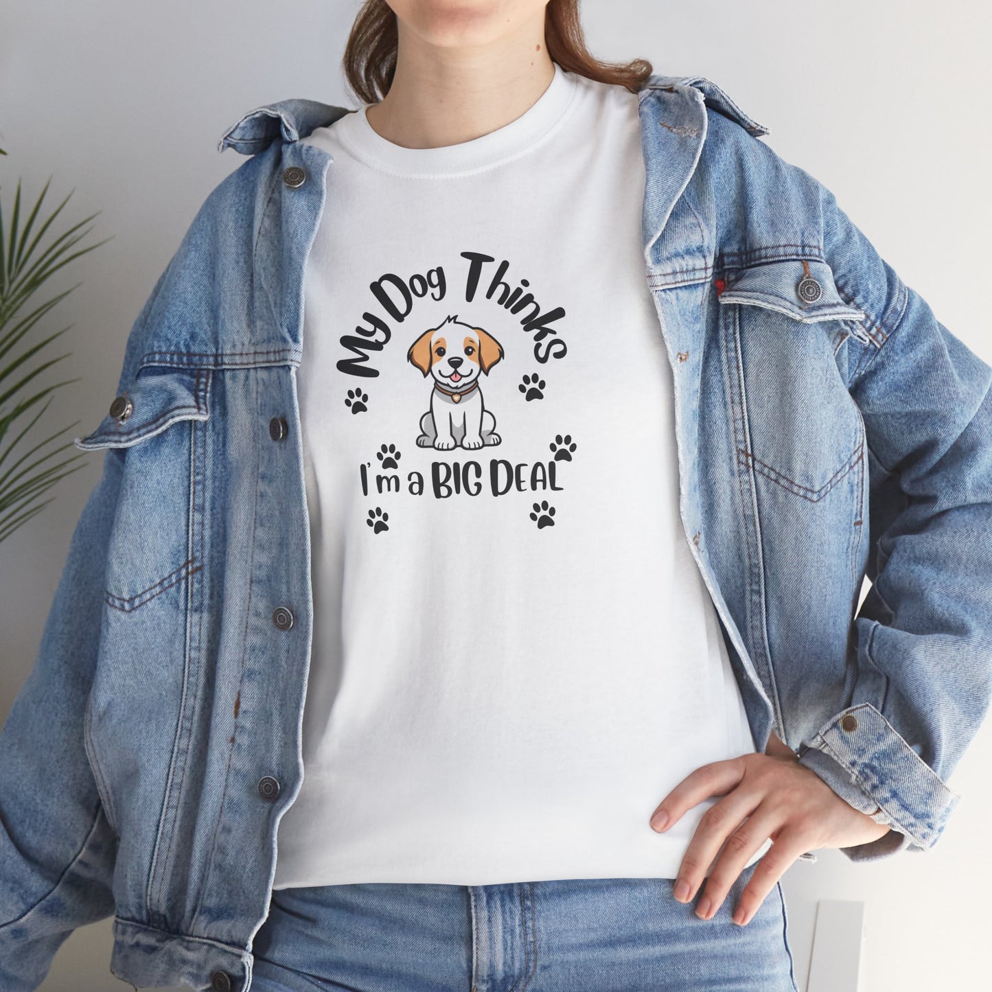 Dog Lovers T Shirt, Beagle Dog t shirt, Beagle Owner Gift, White Cotton T Shirt for Her, My Dog Thinks Puppy Cotton T Shirt, S-5XL sizes, Gift for Dad, Mothers Day Gift