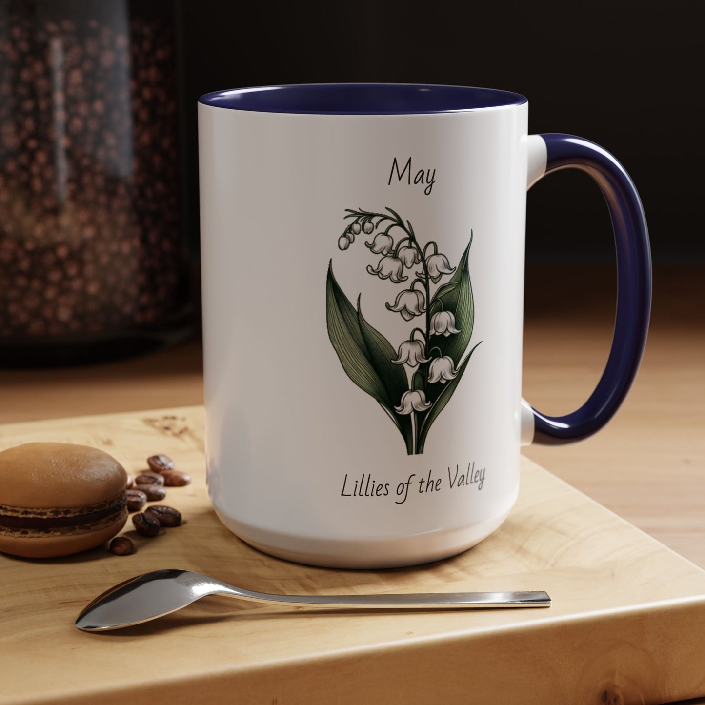 May Coffee Mug Flower Coffee Mug, May Birth Flower - Lillies Of The Valley, Birthday Gift Flower Mug