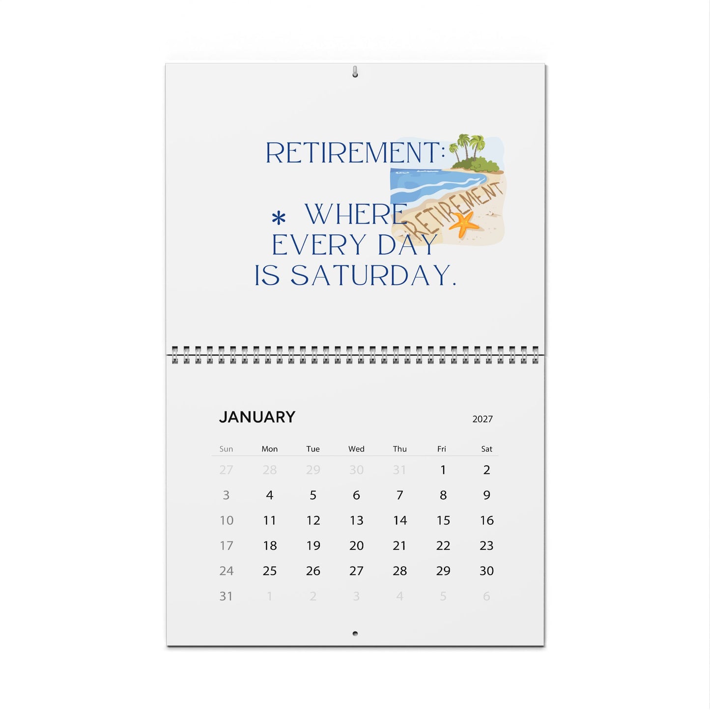 2027 Wall Calendar, Retirement Wall Calendar 2027, Monthly Planner, Retirement Gift For Him, Retirement Party Gift