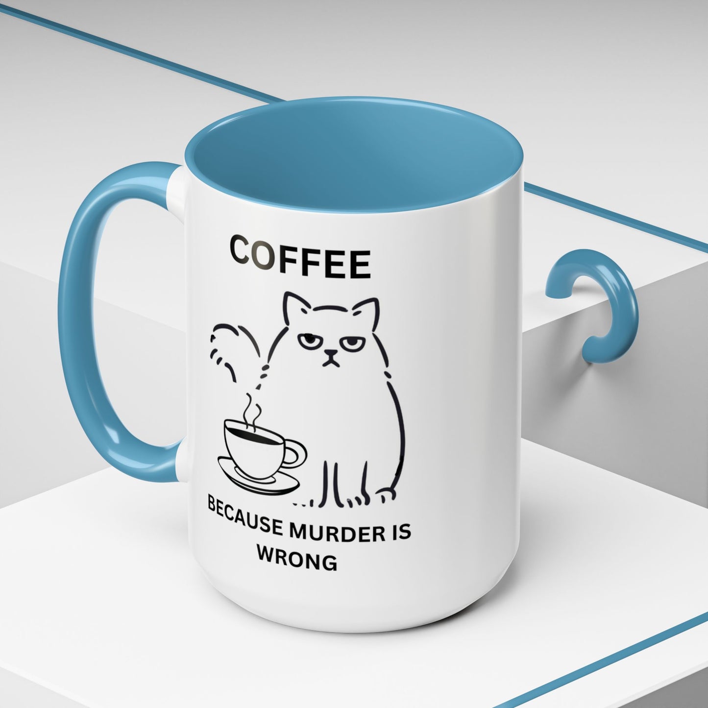 Funny Coffee Mug, Sarcastic Coffee Mug, Coffee vs Murder Mug, Coffee Lover Gift, Gift For Cat Lover, Cat Mom Gift, Sassy Cat Coffee Mug