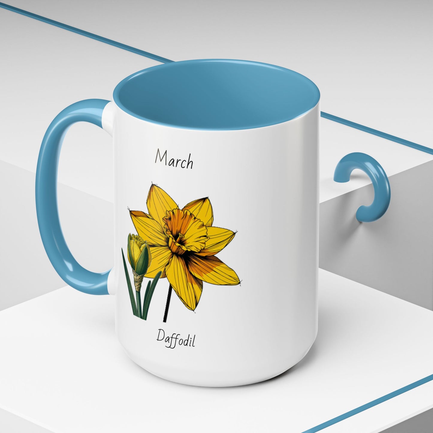 March Coffee Mug Flower Coffee Mug, March Birth Month Flower - Daffodil, Birthday Gift Flower, Girlfriend Gift