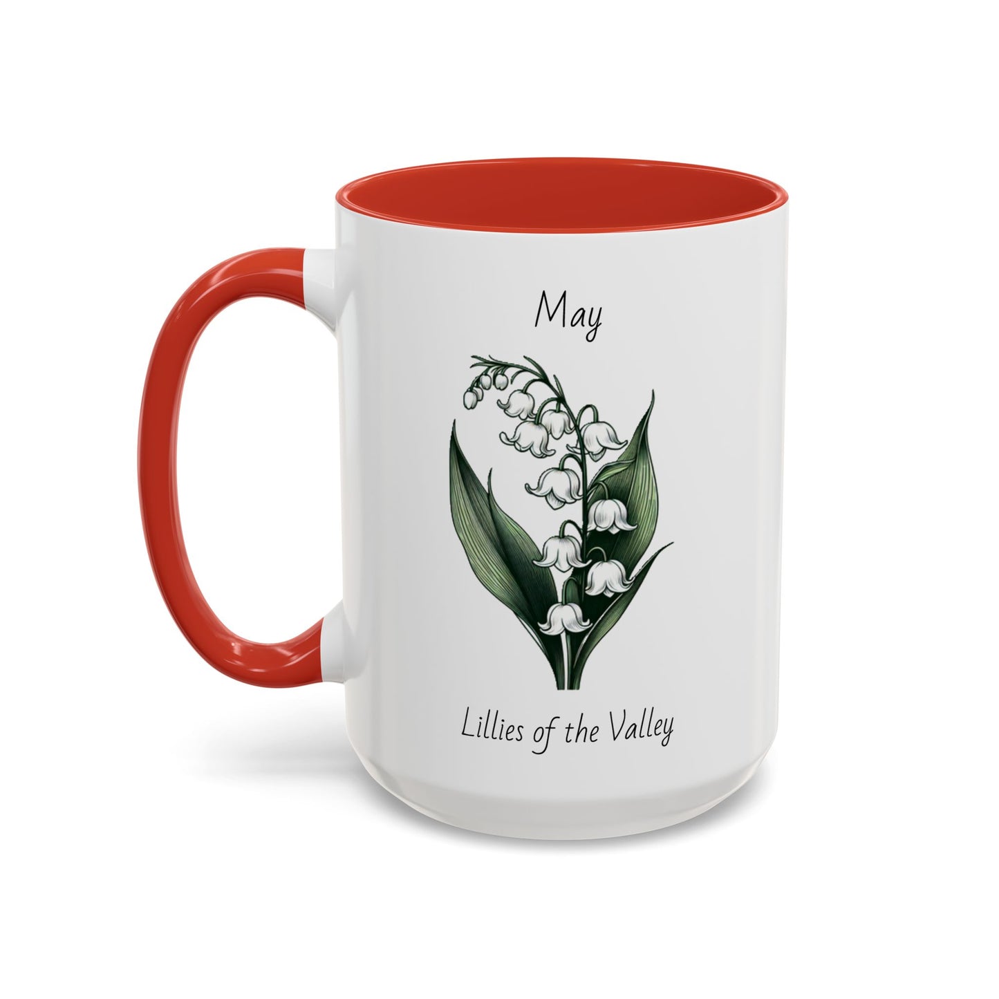 May Coffee Mug Flower Coffee Mug, May Birth Flower - Lillies Of The Valley, Birthday Gift Flower Mug