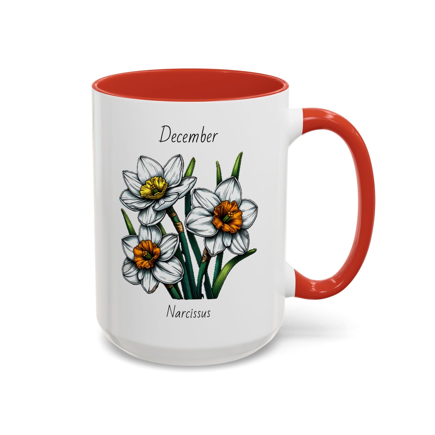 December Coffee Mug Flower Coffee Mug, December Birth Month Flower - Narcissus, December Birthday Gift Flower Mug