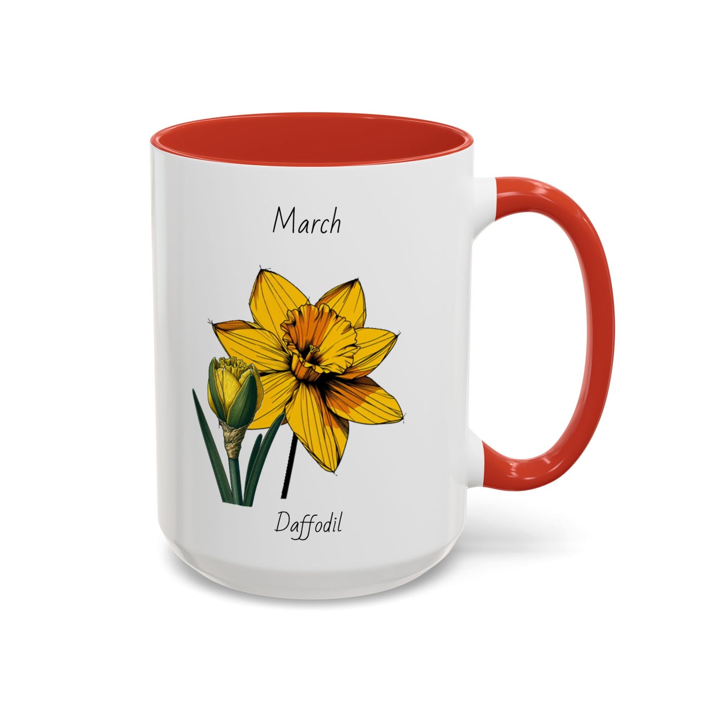 March Coffee Mug Flower Coffee Mug, March Birth Month Flower - Daffodil, Birthday Gift Flower, Girlfriend Gift