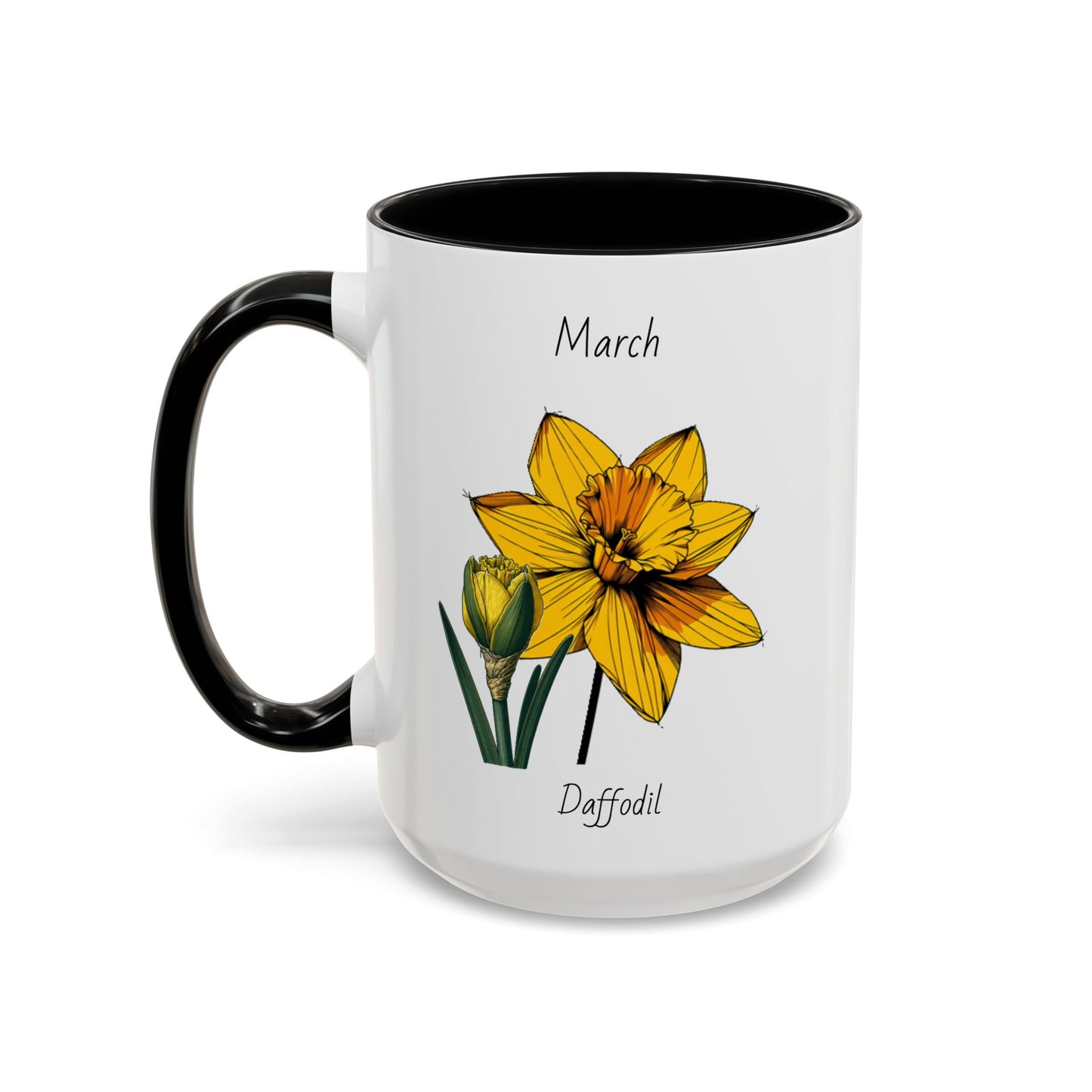 March Coffee Mug Flower Coffee Mug, March Birth Month Flower - Daffodil, Birthday Gift Flower, Girlfriend Gift