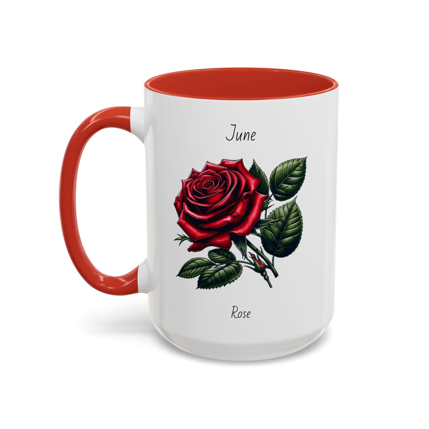 June Coffee Mug Flower Coffee Mug, June Birth Month Flower - Rose, Birthday Gift Flower, Girlfriend Gift, Coffee Lover Gift