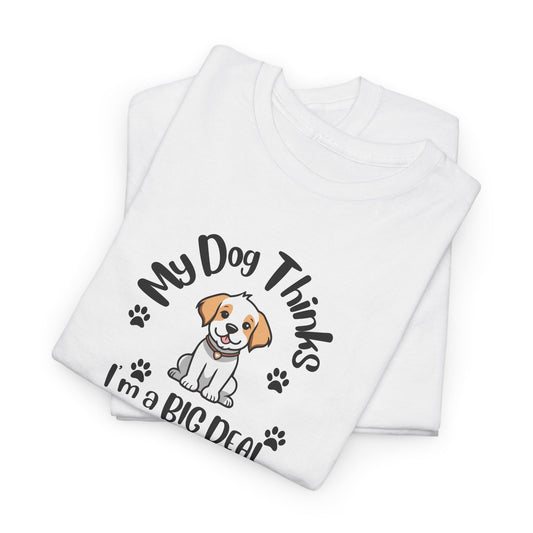 Dog Lovers T Shirt, Beagle Dog t shirt, Beagle Owner Gift, White Cotton T Shirt for Her, My Dog Thinks Puppy Cotton T Shirt, S-5XL sizes, Gift for Dad, Mothers Day Gift