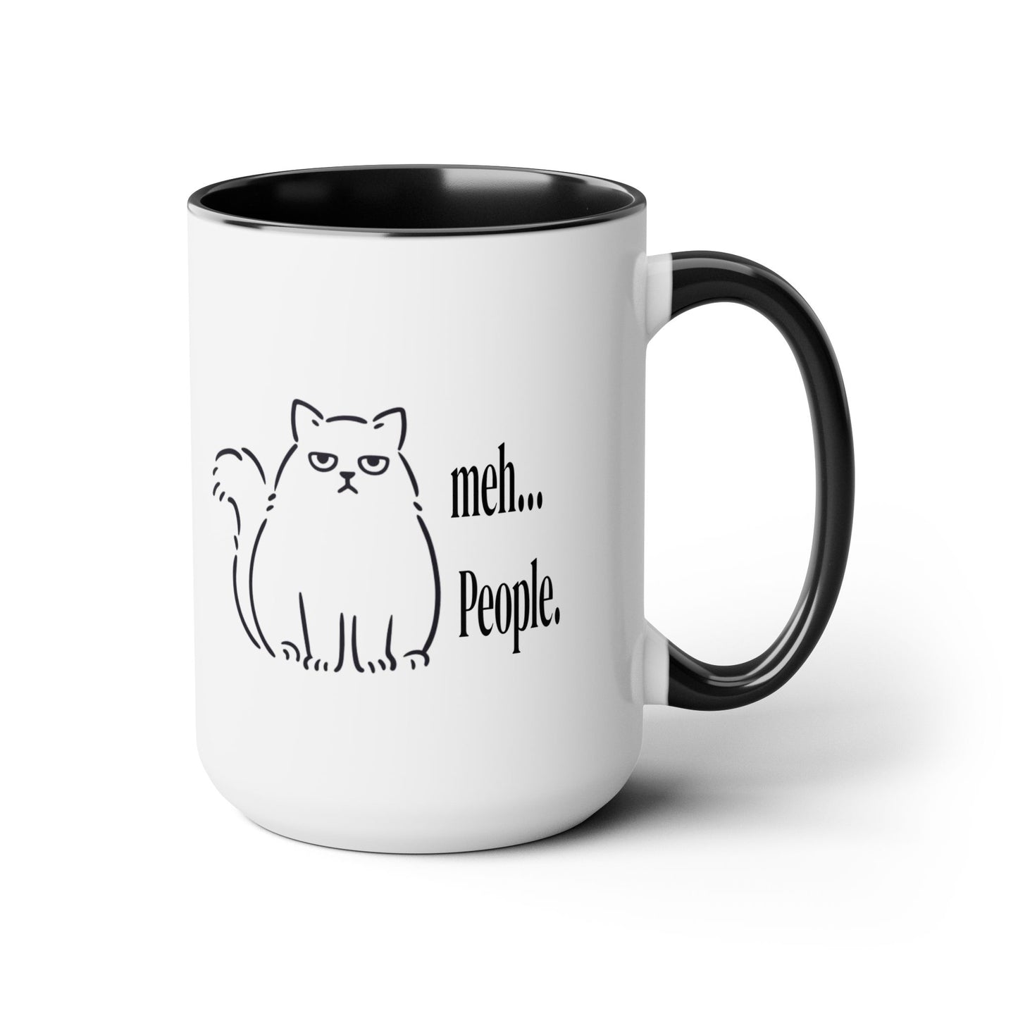 Meh...People Two-Tone Coffee Mugs, 15oz