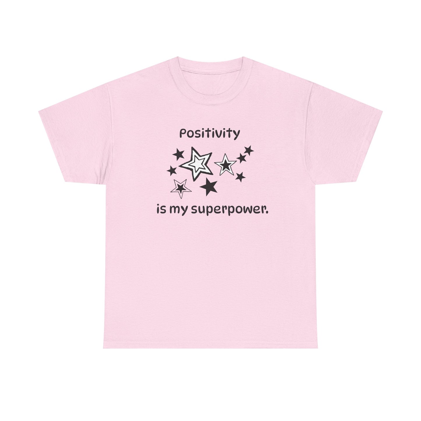Yoga T Shirt, Inspirational T Shirt, Positivity is my Superpower Unisex Heavy Cotton Tee, Adult T Shirt For Woman, Yoga Shirt