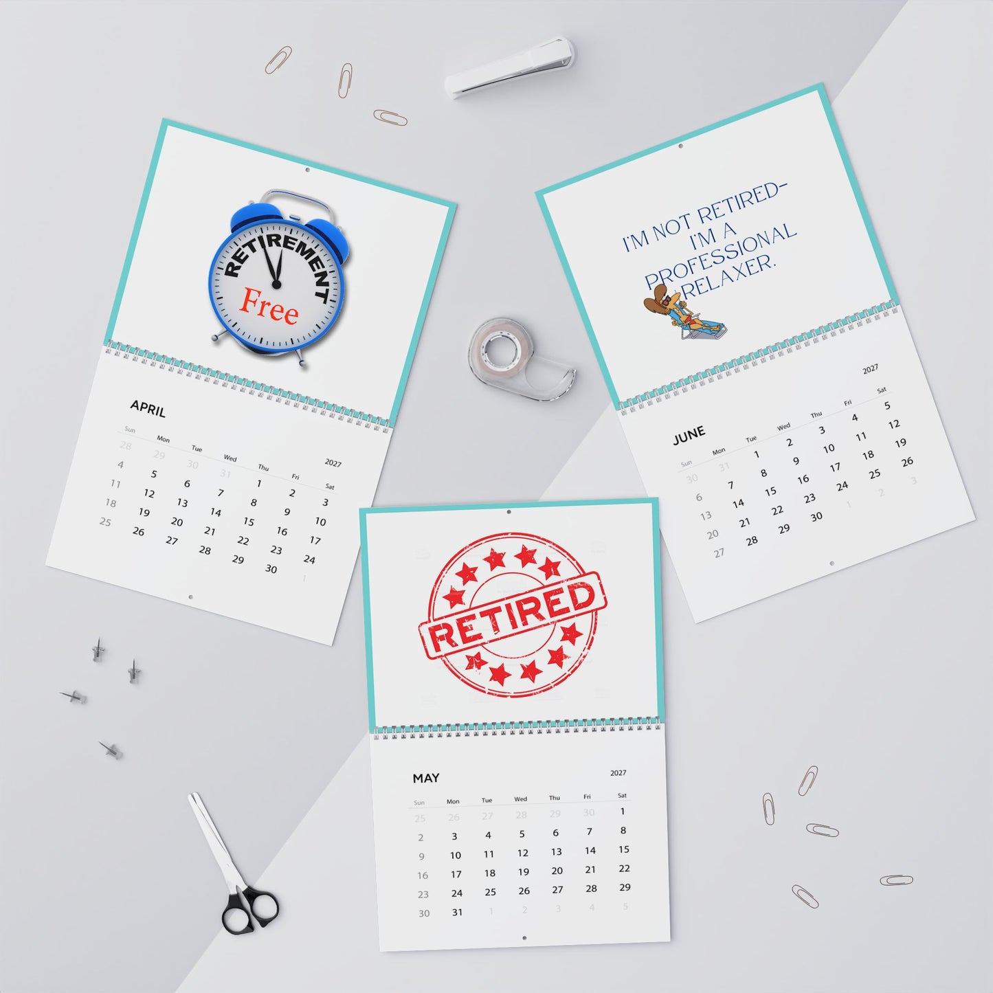 2027 Wall Calendar, Retirement Wall Calendar 2027, Monthly Planner, Retirement Gift For Woman, Retirement Party Gift