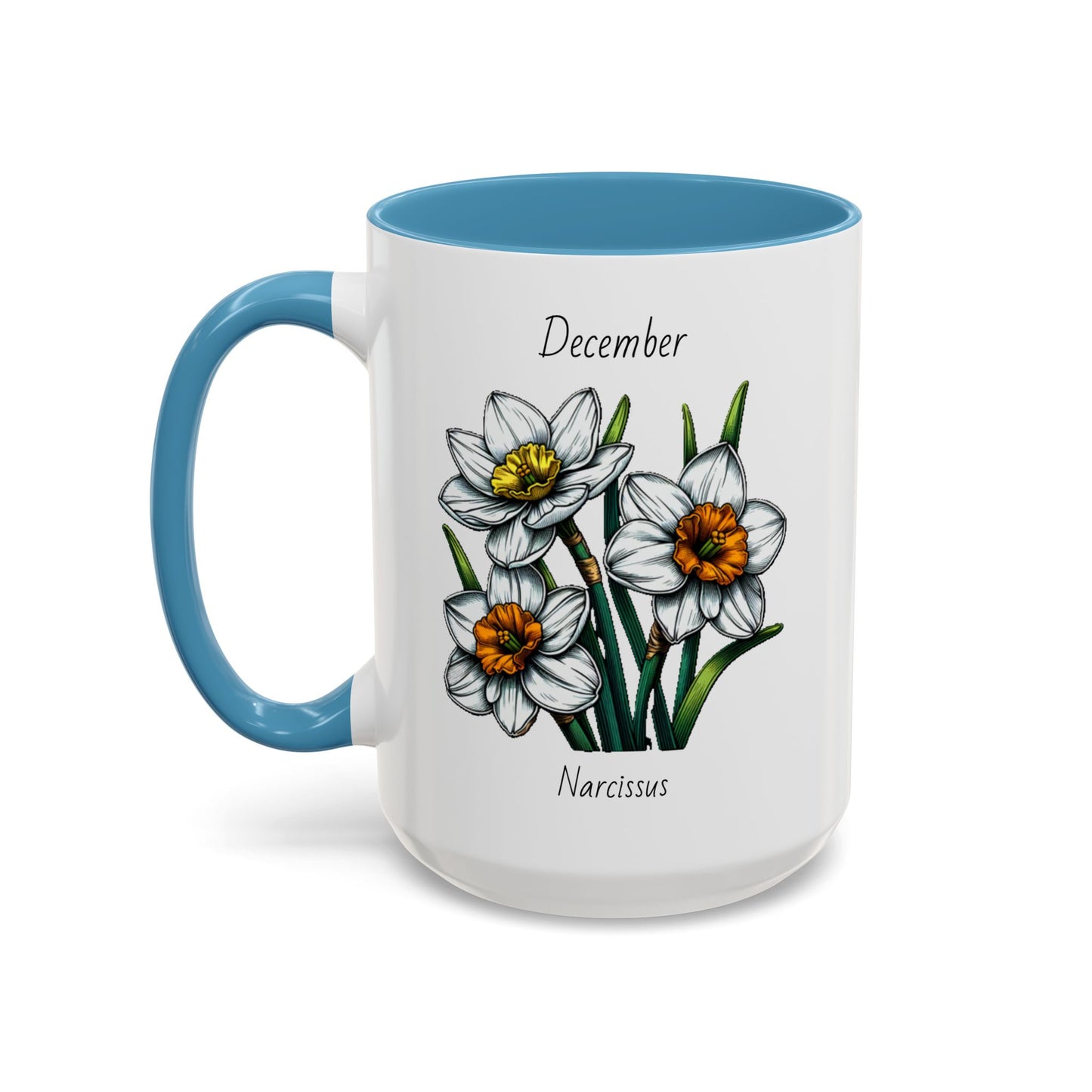 December Coffee Mug Flower Coffee Mug, December Birth Month Flower - Narcissus, December Birthday Gift Flower Mug