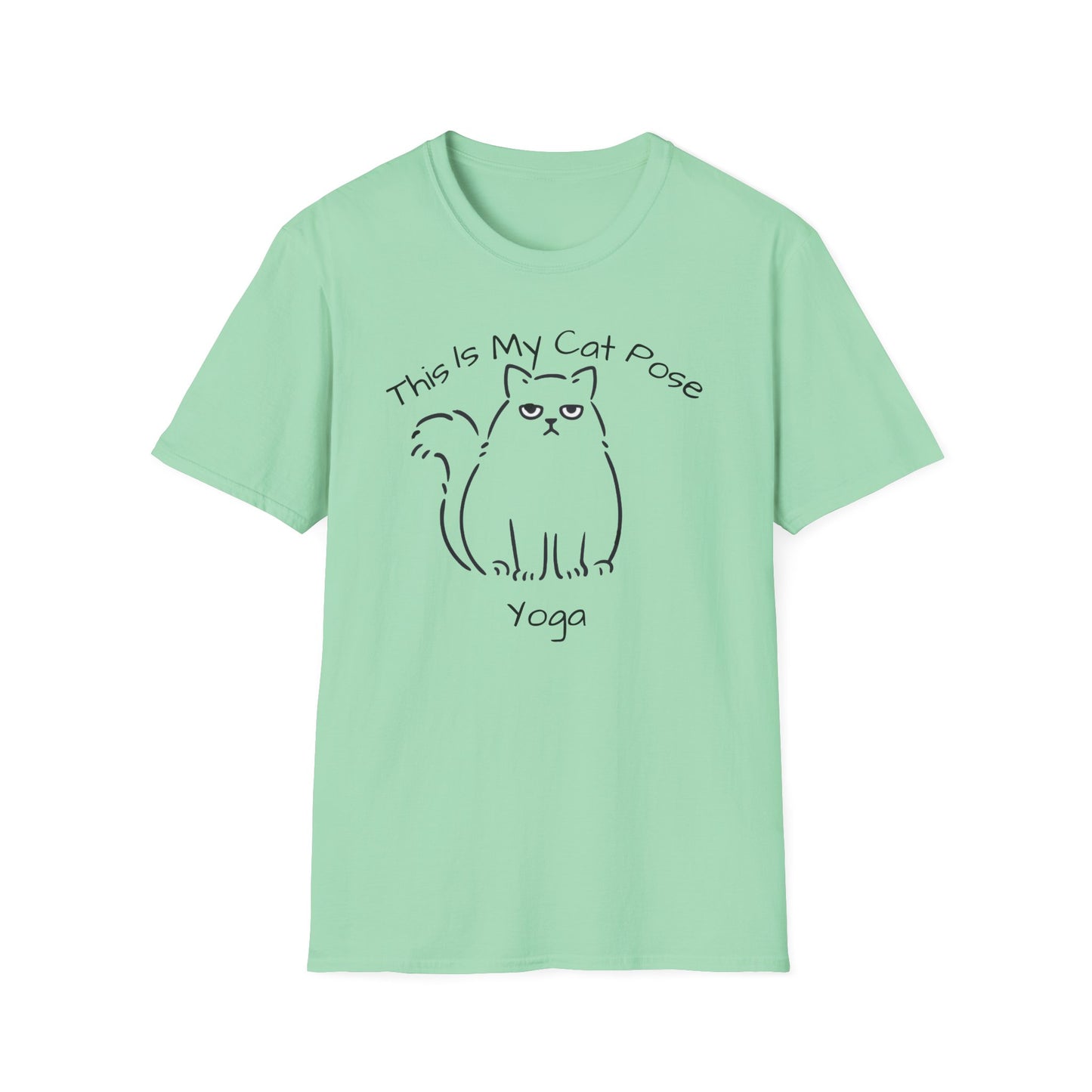 Yoga T Shirt with Cat Pose, Unisex Soft T-Shirt For Woman, Cat Lover T Shirt, Funny Cat T Shirt, Cat Lady T Shirt 10 Colors, Motivational T Shirt