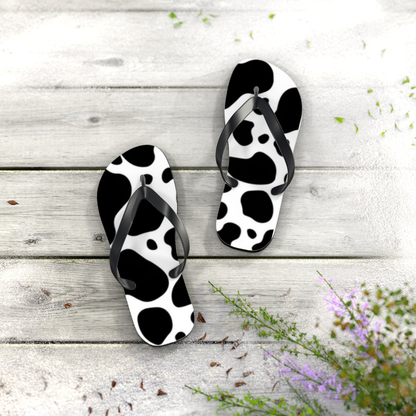 Mens Flip Flops in Dalmatian Print, Fun Sandals for Men, Bachelor Party Flip Flops, Gift for Father, Gift for Dad, Animal Design Sandals