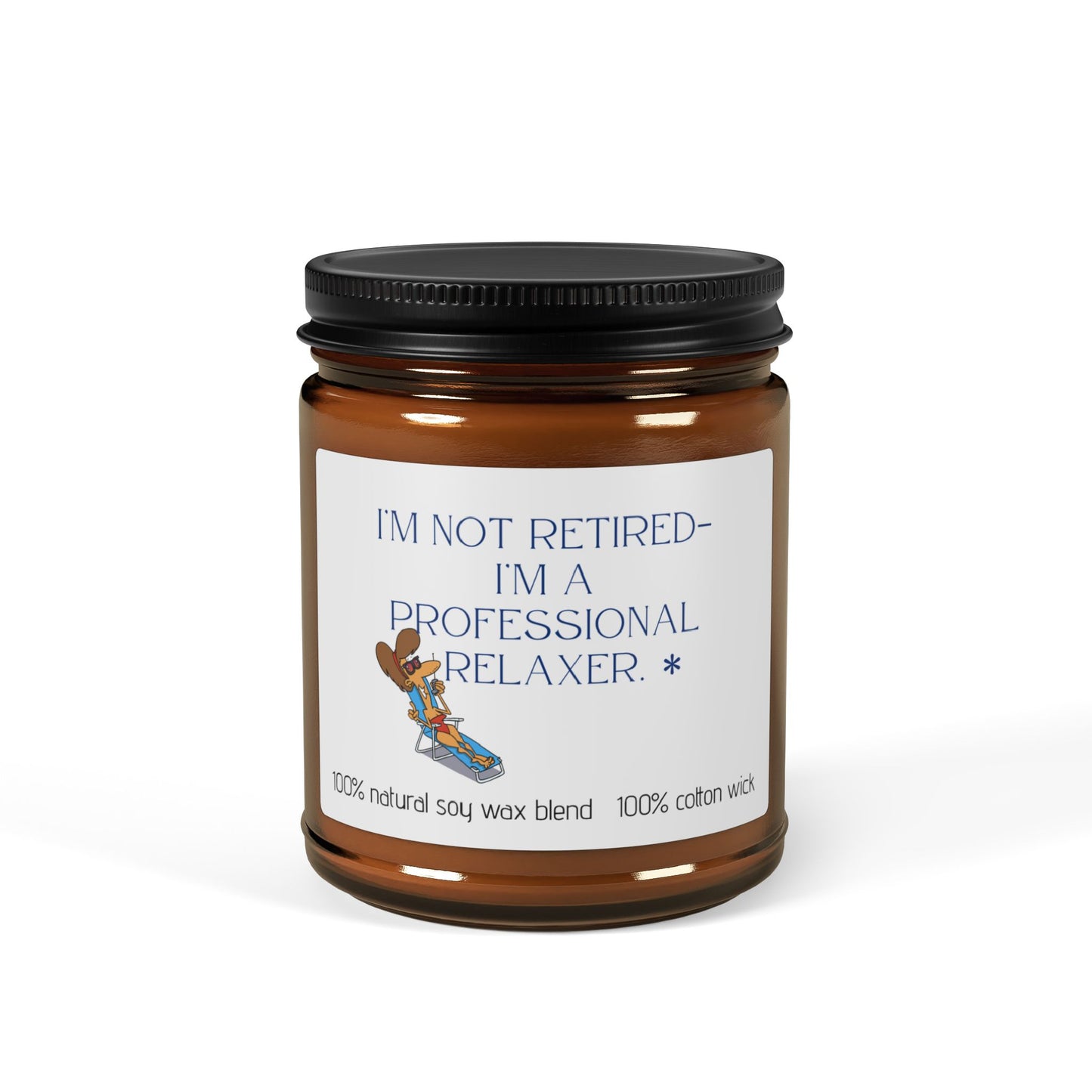 Gift For Retiree, Scented Soy Candle, 100% Natural Soy Candle, Retirement Gift For Woman, Amber Jar Candle, Scented Candle, Professional Relaxer Candle