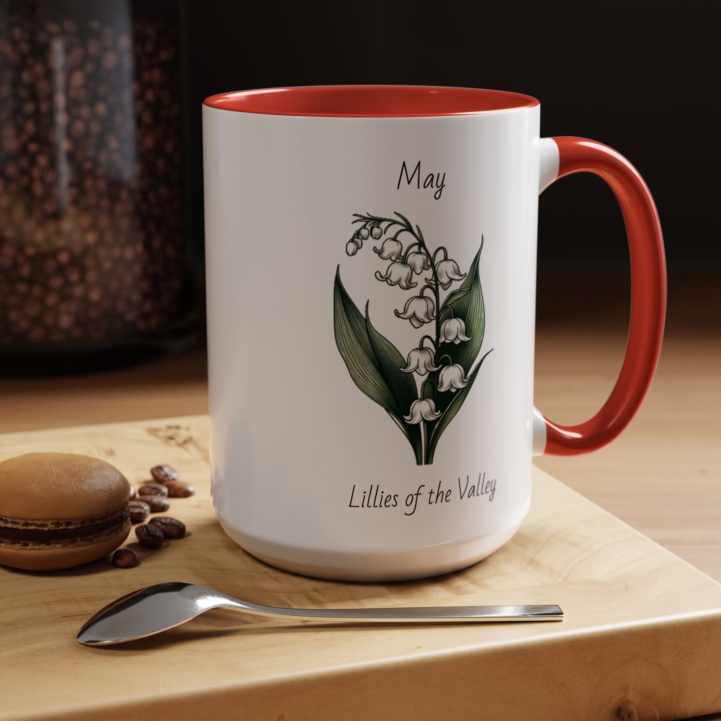 May Coffee Mug Flower Coffee Mug, May Birth Flower - Lillies Of The Valley, Birthday Gift Flower Mug