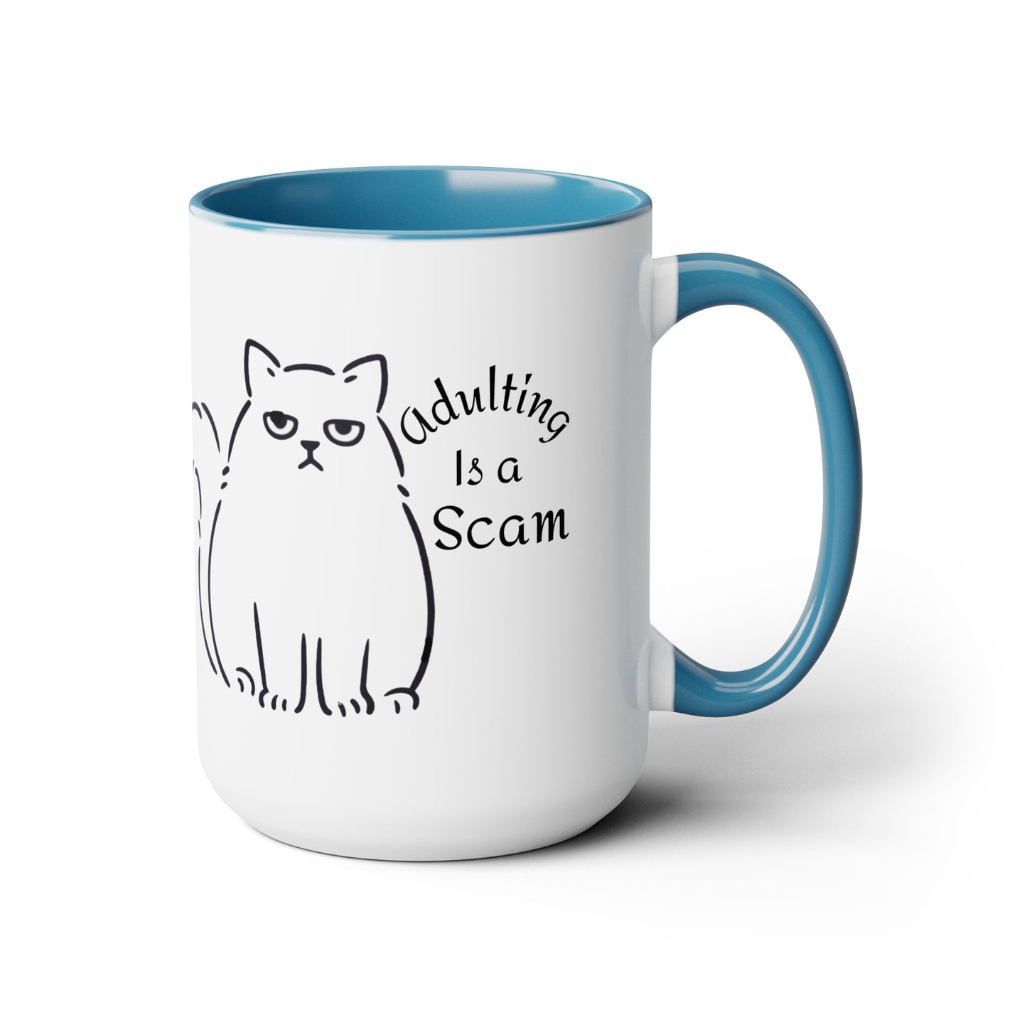 Grumpy Cat Mom Mug, Cat Mom Gift, Cat Mom Coffee Mug, Adulting is a Scam Cat Lover Gift
