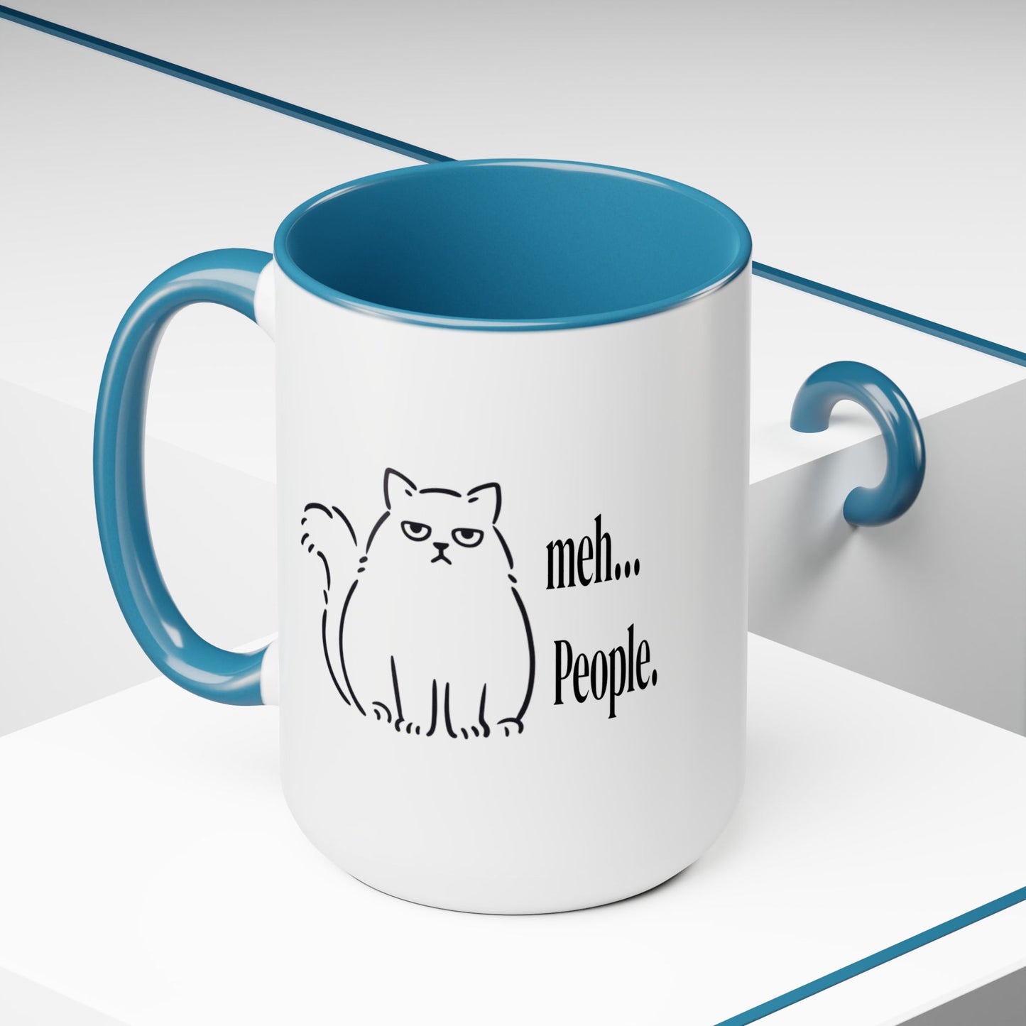 Meh...People Two-Tone Coffee Mugs, 15oz