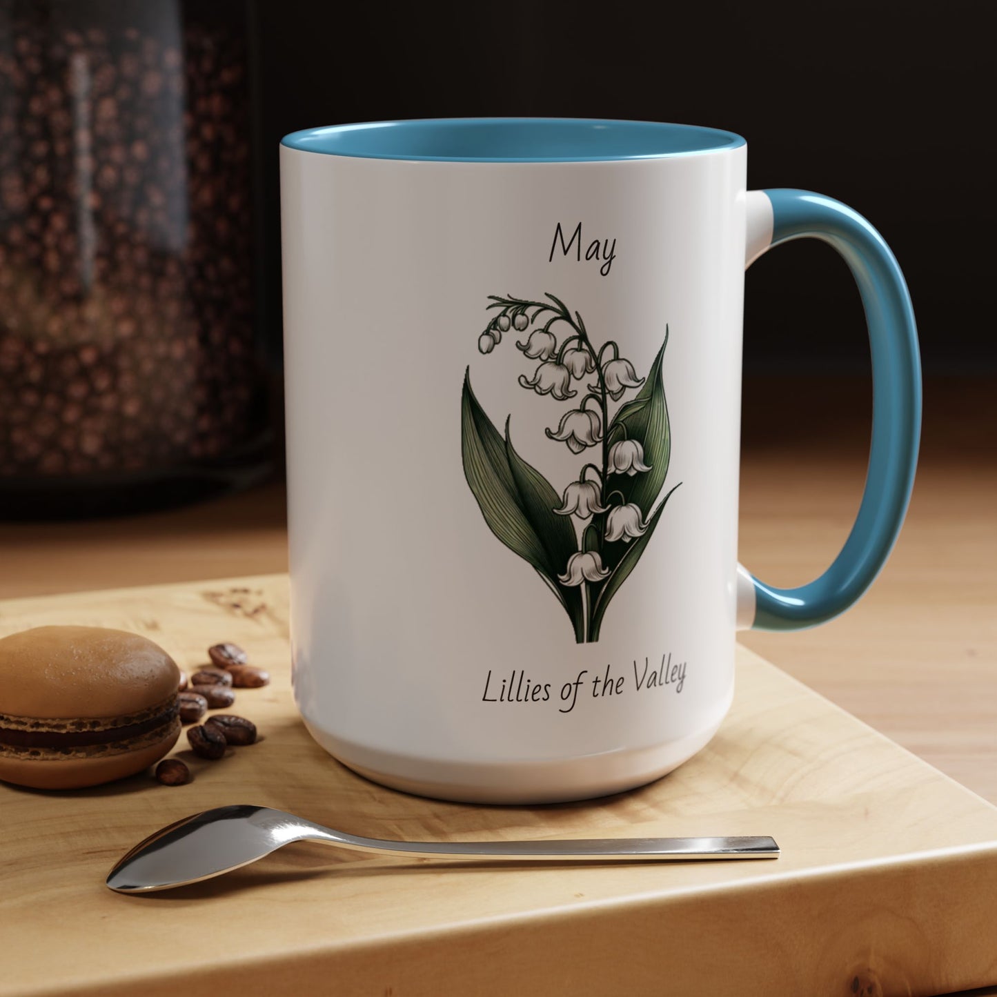 May Coffee Mug Flower Coffee Mug, May Birth Flower - Lillies Of The Valley, Birthday Gift Flower Mug