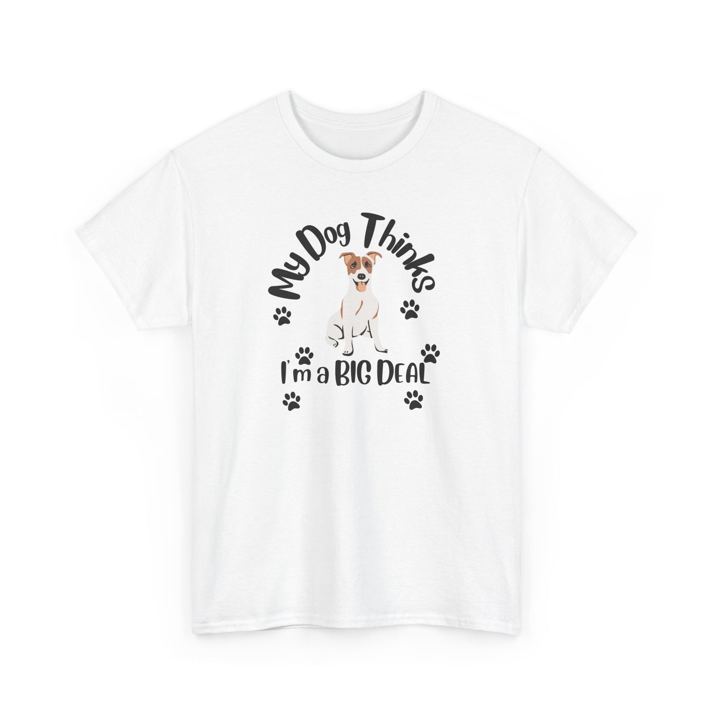 Jack Russel Dog T Shirt, White Cotton T Shirt for Her, My Dog Thinks Puppy Cotton T Shirt, Unisex Tee S-5XL sizes, Jack Russell Dog Lovers T Shirt, Gift for Dad,