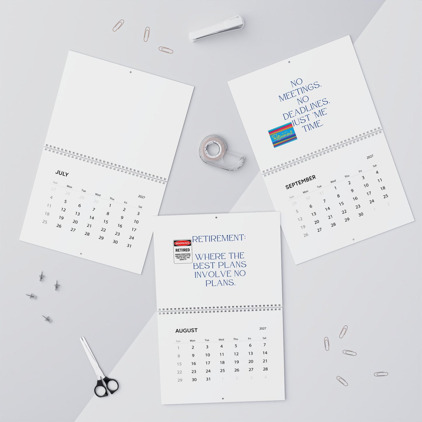 2027 Wall Calendar, Retirement Wall Calendar 2027, Monthly Planner, Retirement Gift For Couple, Retirement Party Gift
