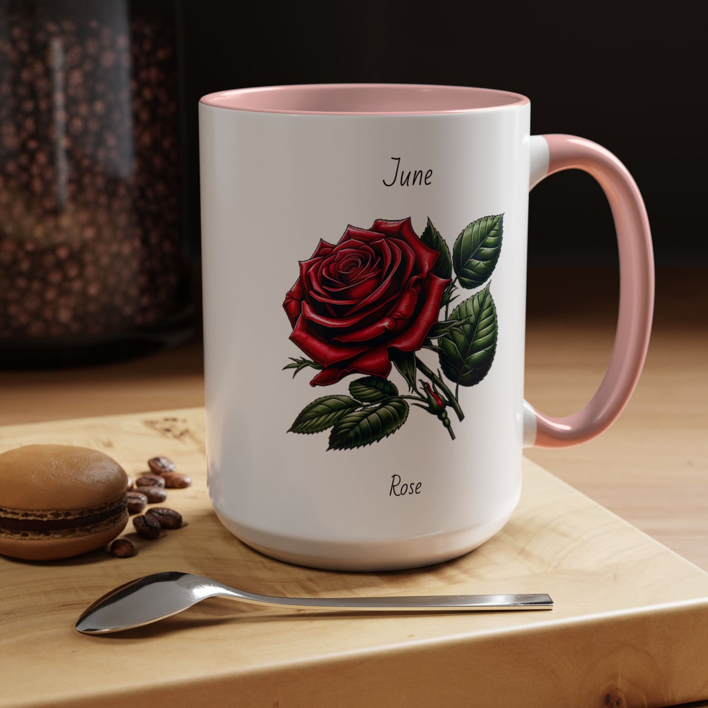 June Coffee Mug Flower Coffee Mug, June Birth Month Flower - Rose, Birthday Gift Flower, Girlfriend Gift, Coffee Lover Gift