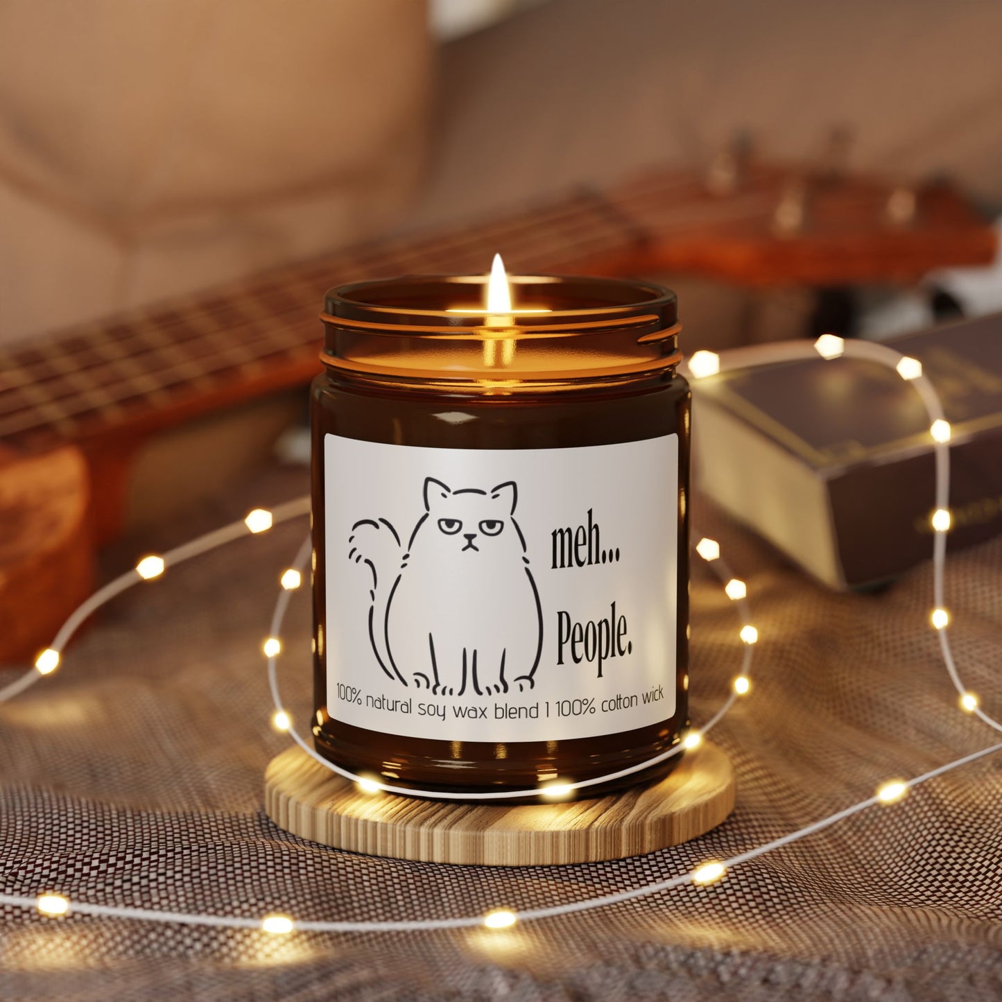 Scented Soy Candle, 100% Natural Soy Candle, Sarcastic Meh...People, Amber Jar Candle, Sarcastic Scented Candle, Gift For Introverts