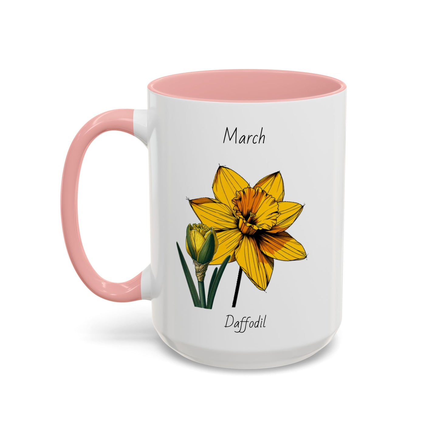 March Coffee Mug Flower Coffee Mug, March Birth Month Flower - Daffodil, Birthday Gift Flower, Girlfriend Gift
