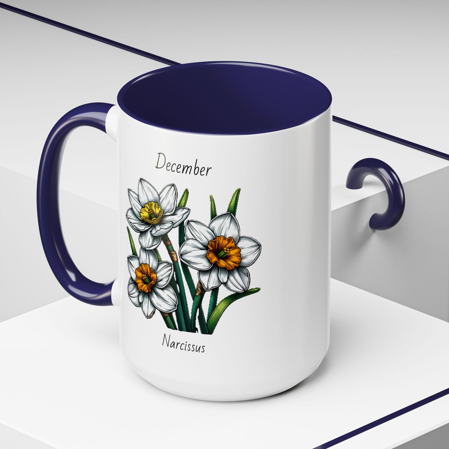 December Coffee Mug Flower Coffee Mug, December Birth Month Flower - Narcissus, December Birthday Gift Flower Mug
